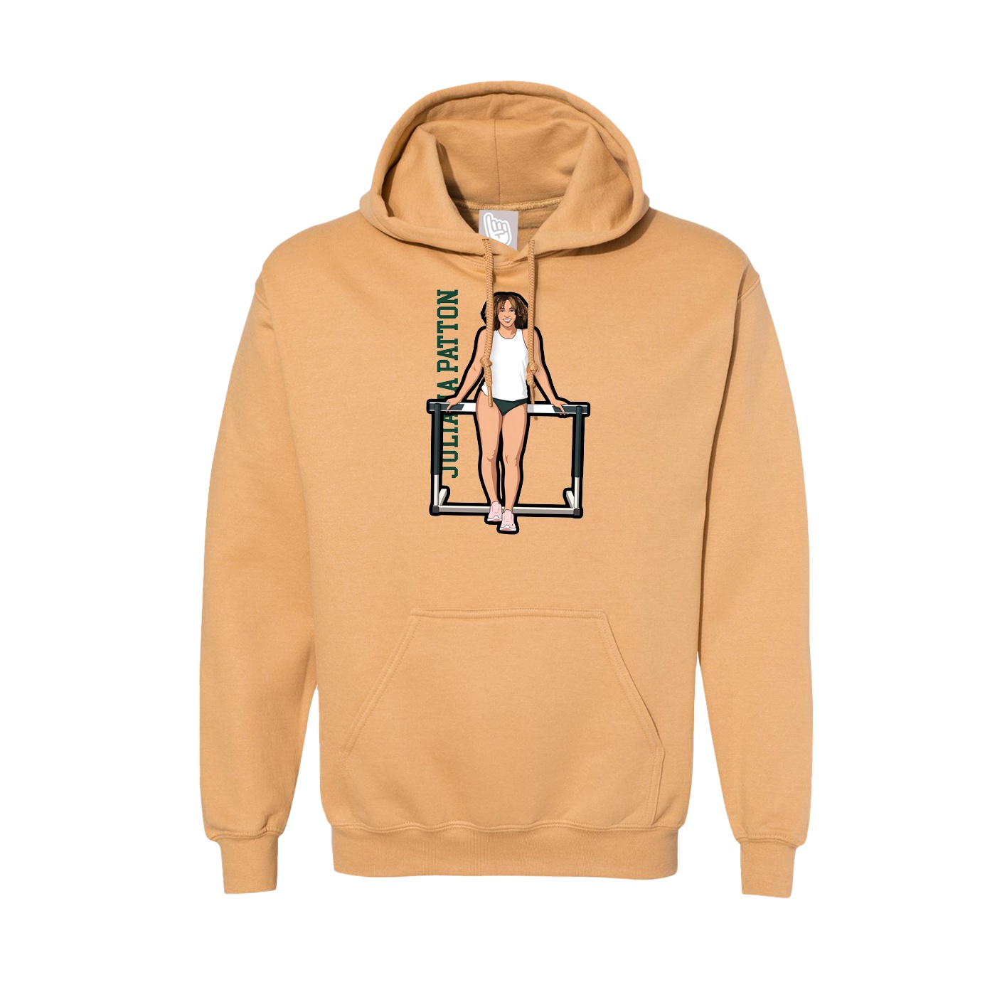 Hoodie — Name Vertical in Vegas Gold