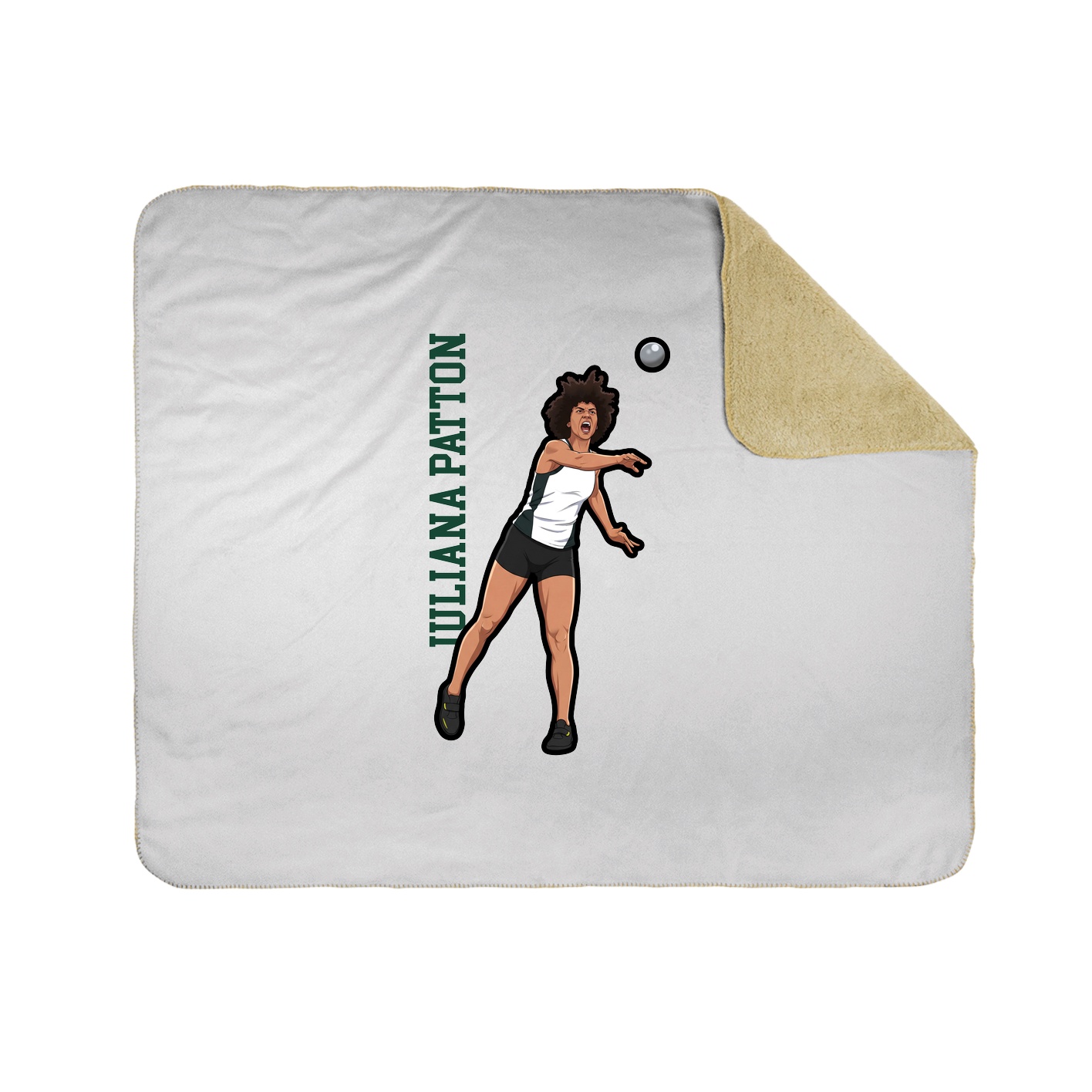 Throw Blanket — Name Vertical in White