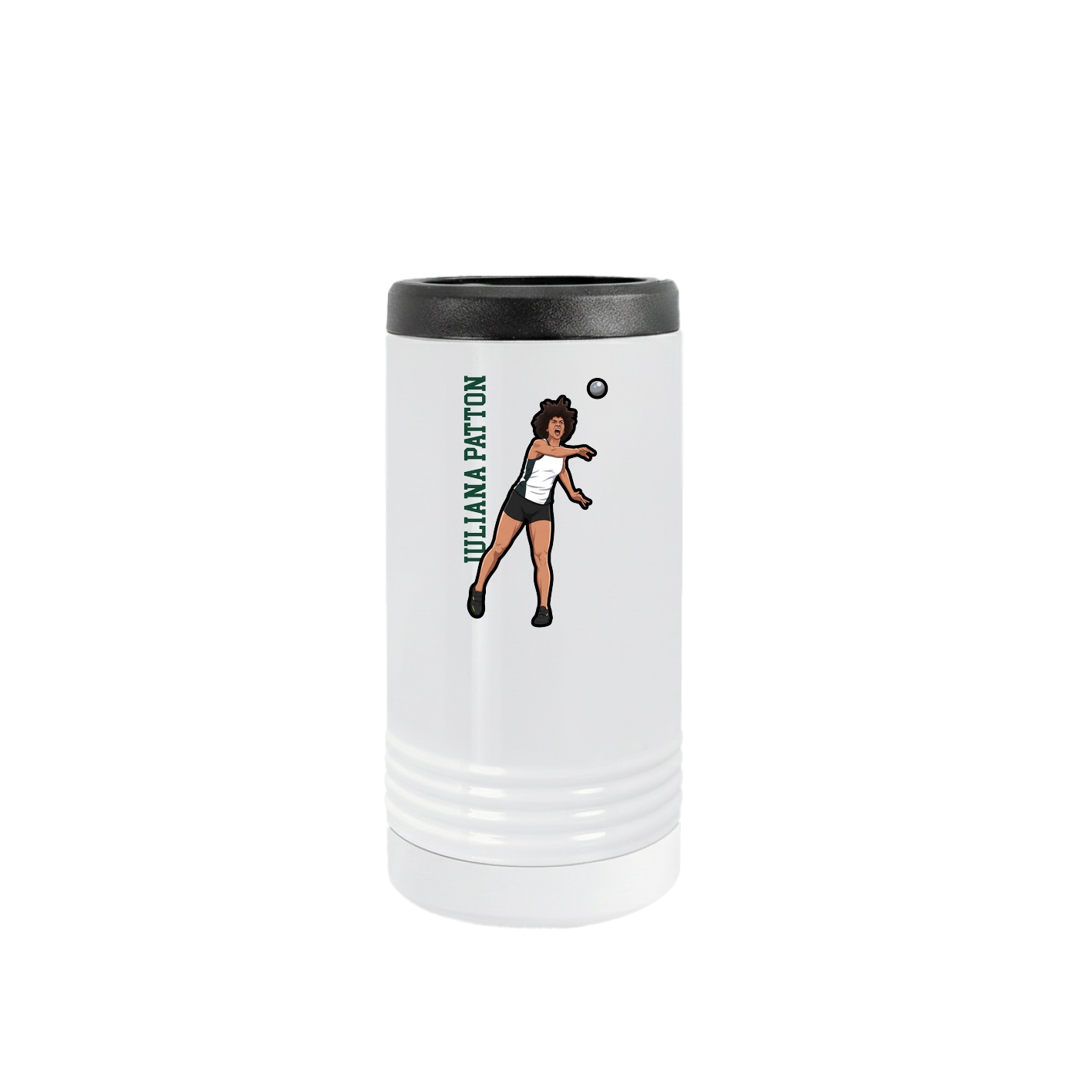 Slim Beverage Holder — Name Vertical in White