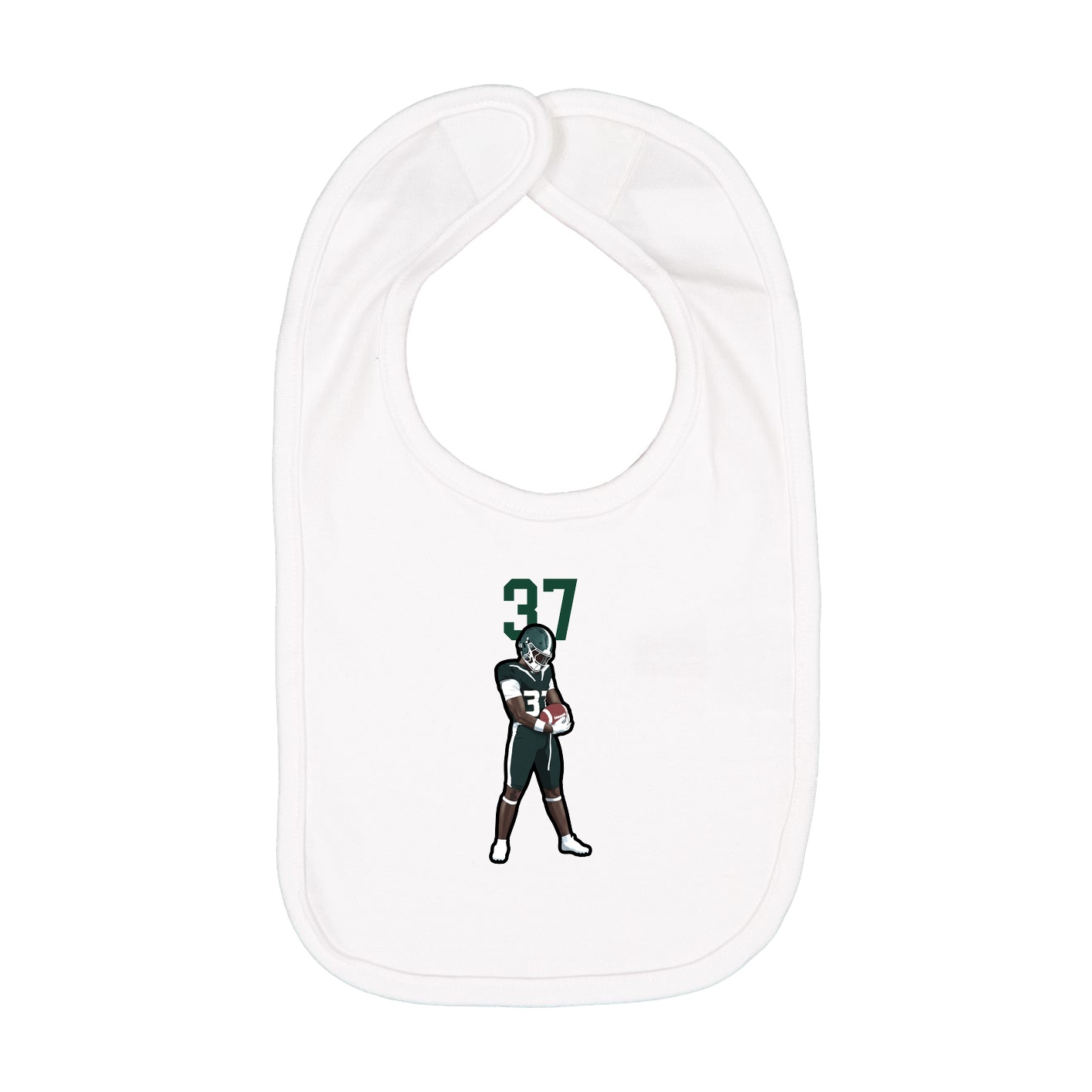 Infant Bib — Number Top in White