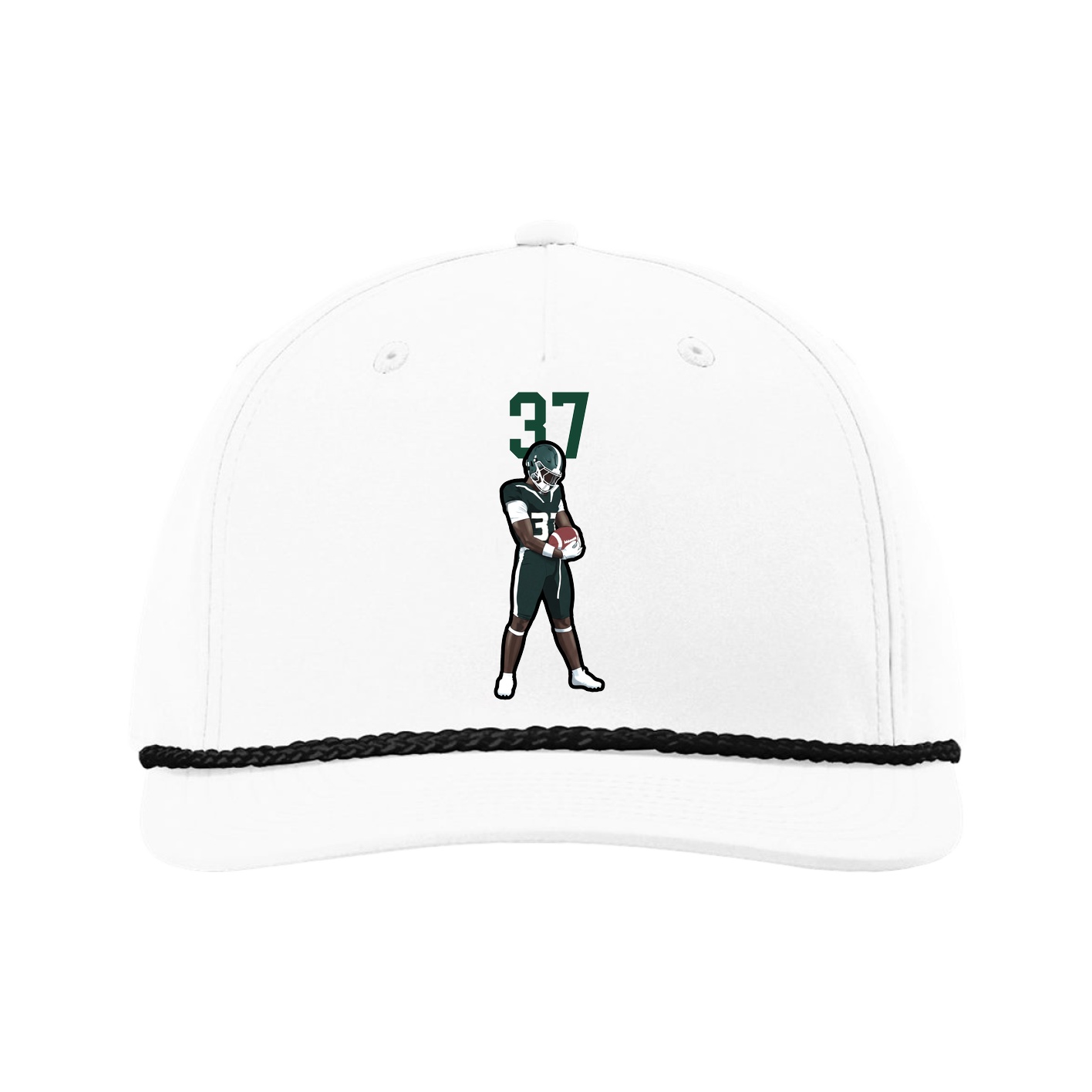 Five-Panel Classic Rope Cap — Number Top in White