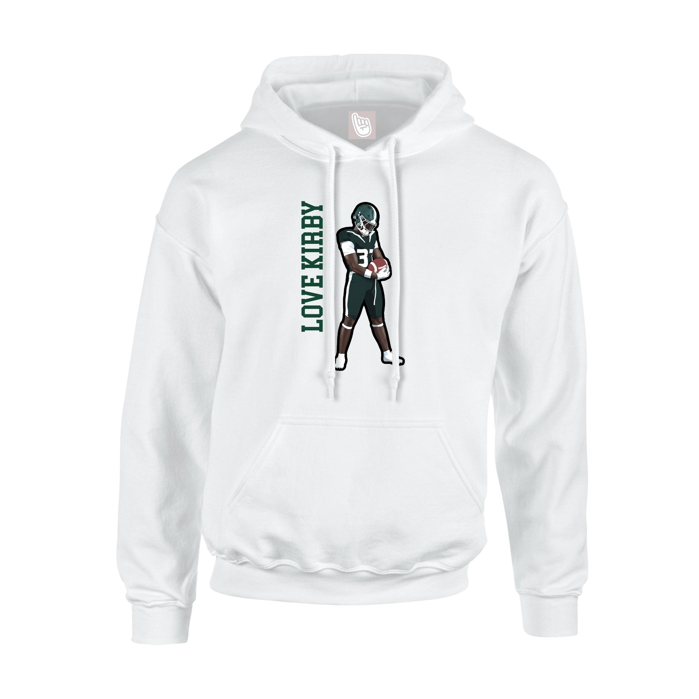 Youth Hoodie — Name Vertical in White