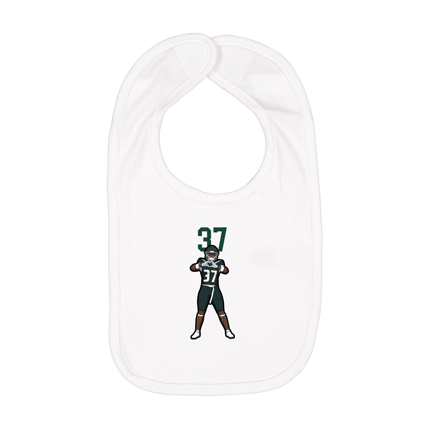 Infant Bib — Number Top in White