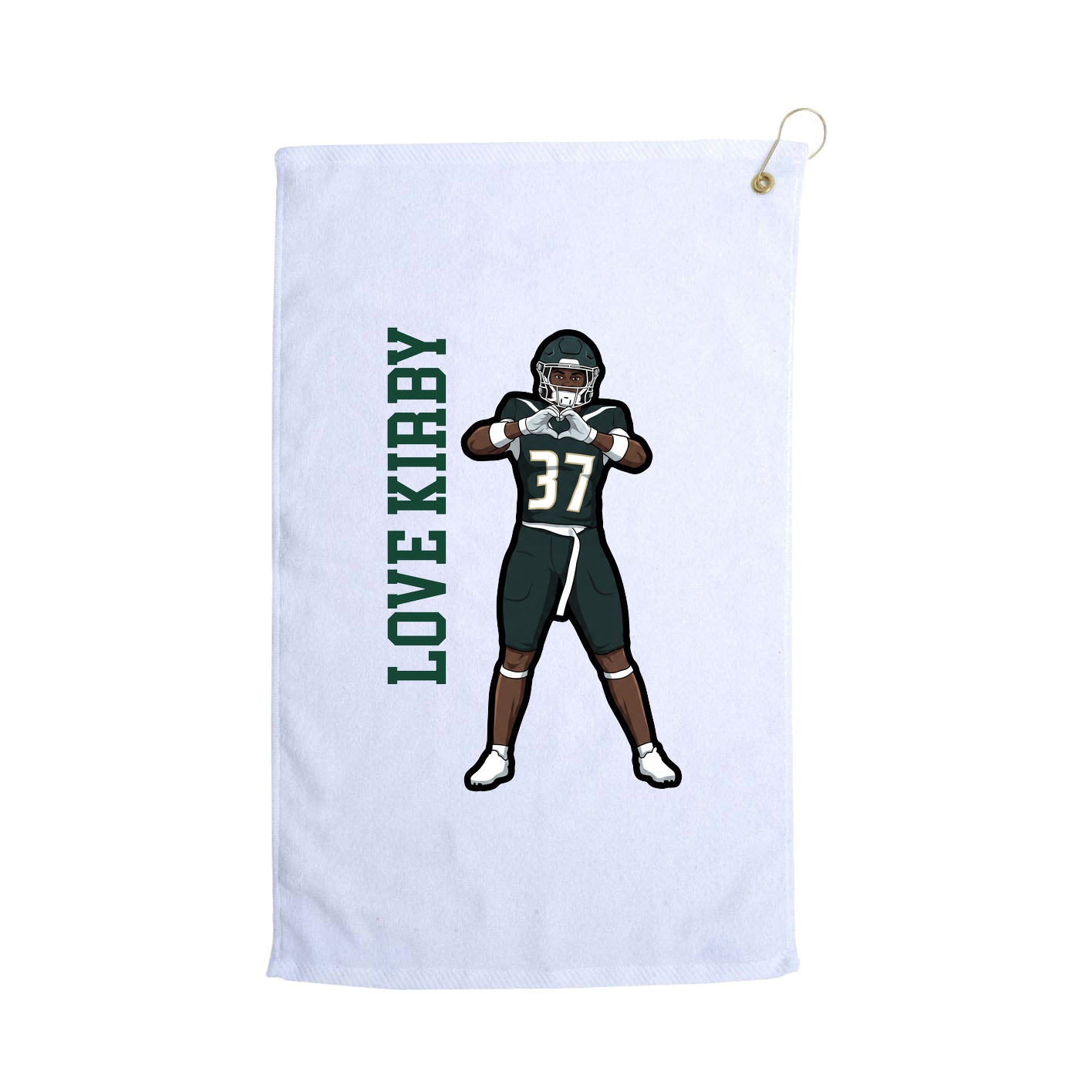 Golf Towel — Name Vertical in White
