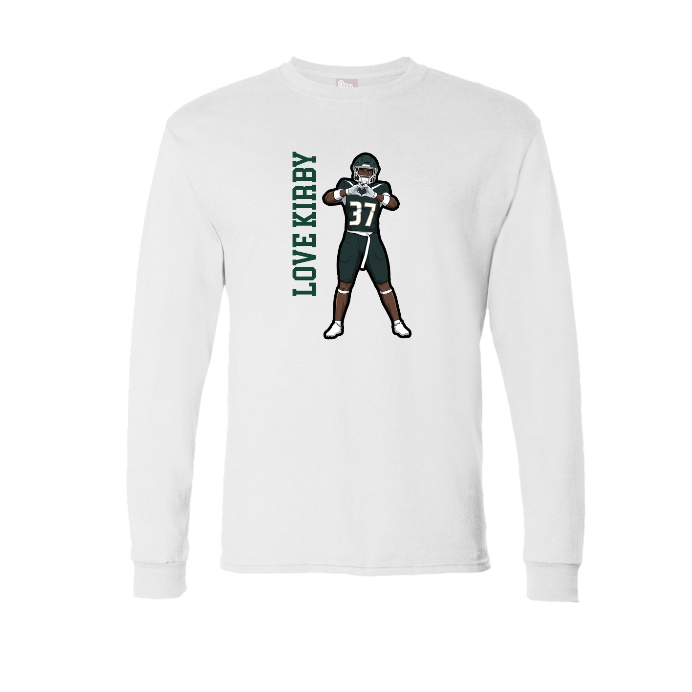 Long Sleeve Tee — Name Vertical in White