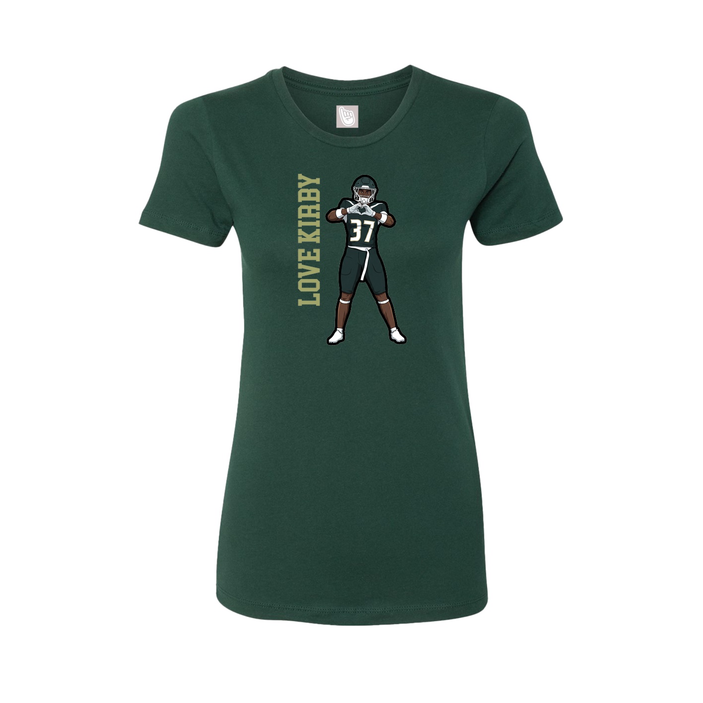 Womens Tee — Name Vertical in Green