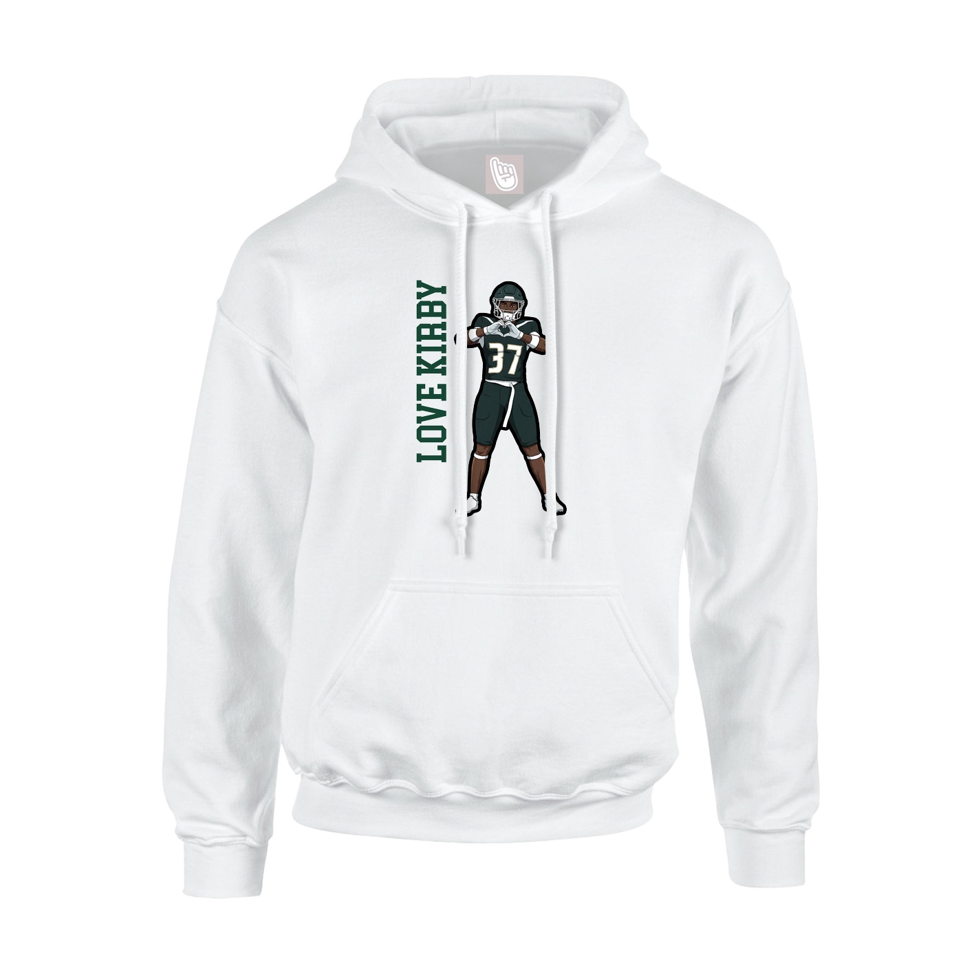 Hoodie — Name Vertical in White