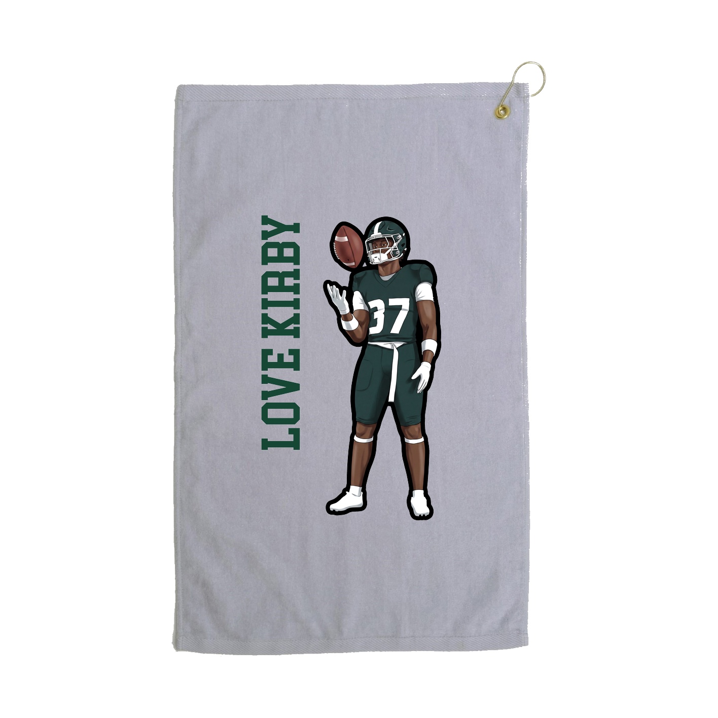 Golf Towel — Name Vertical in Grey