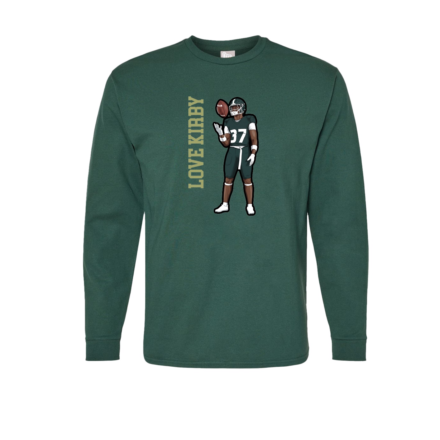 Long Sleeve Tee — Name Vertical in Green