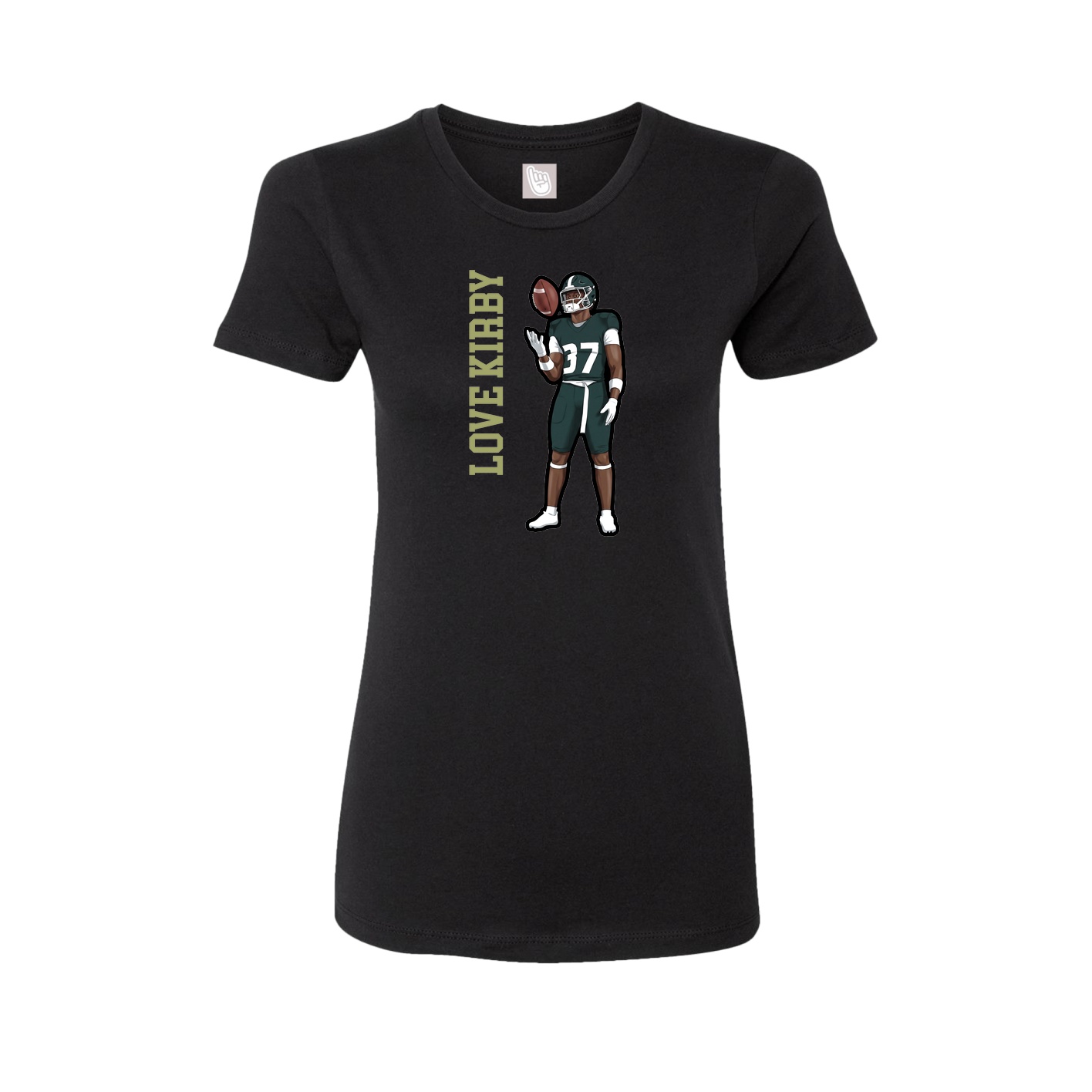 Womens Tee — Name Vertical in Black