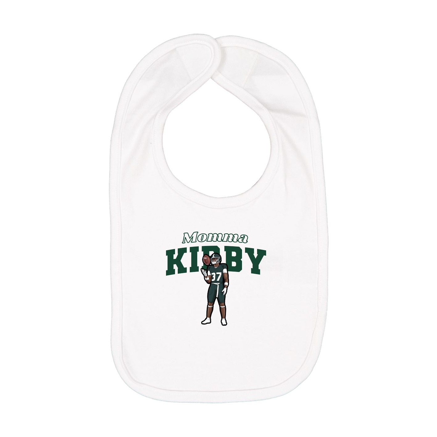 Infant Bib — Mothers Day Block in White