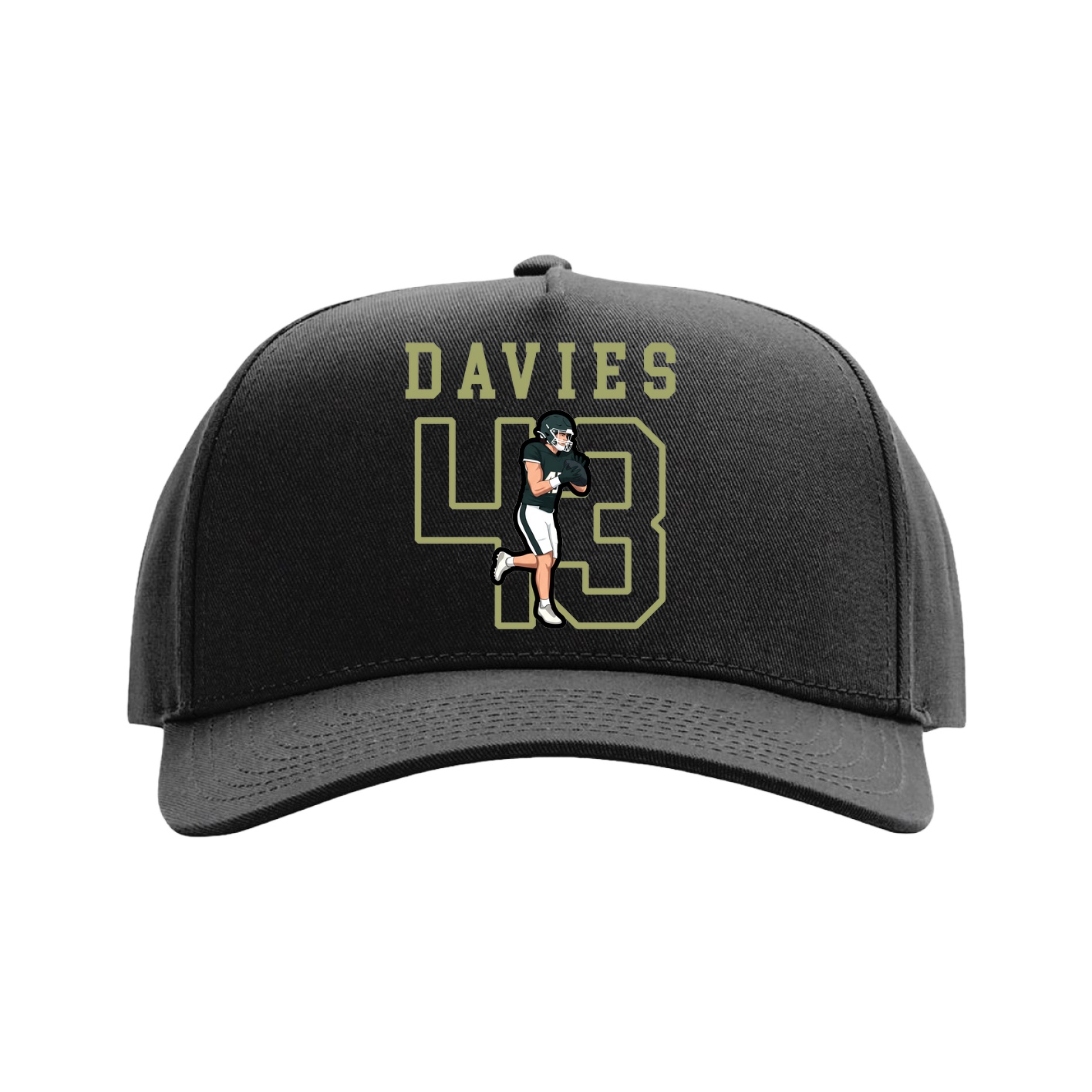 Full Fabric Five-Panel Champ Cap — Shirsey in Black