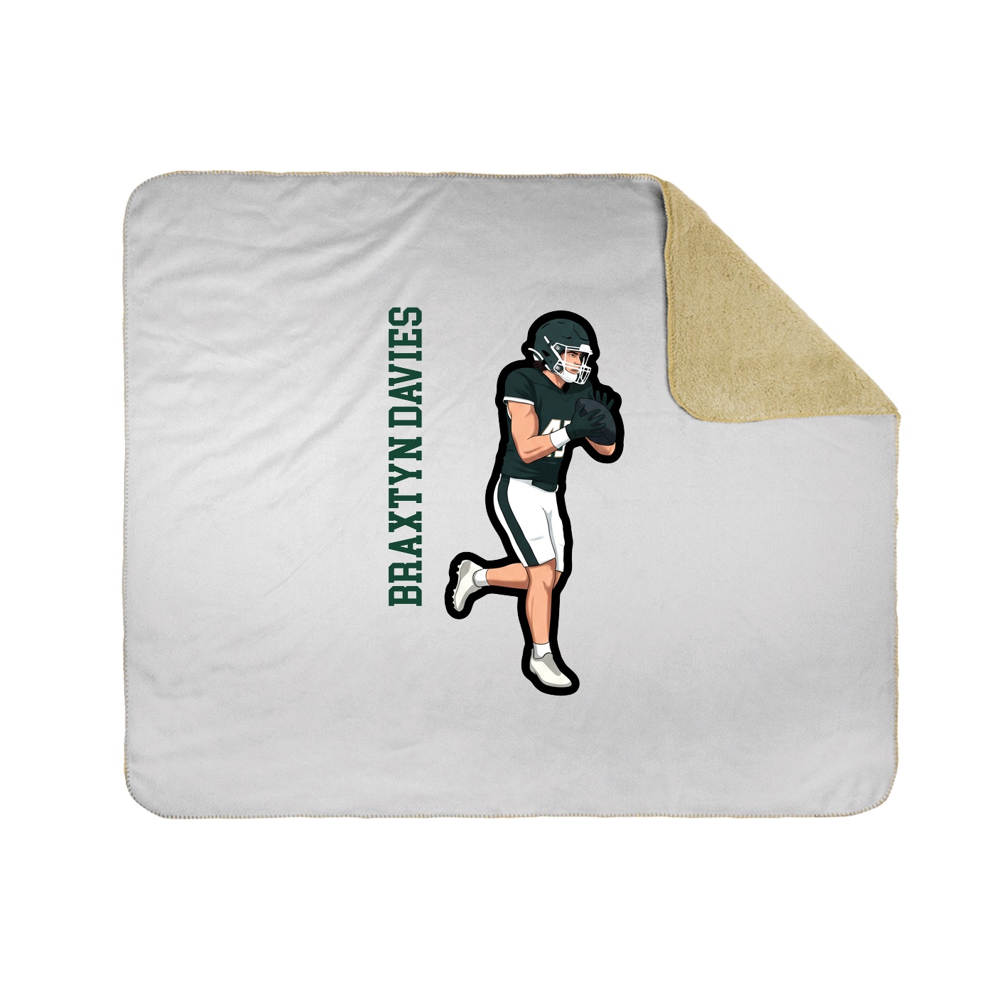 Throw Blanket — Name Vertical in White