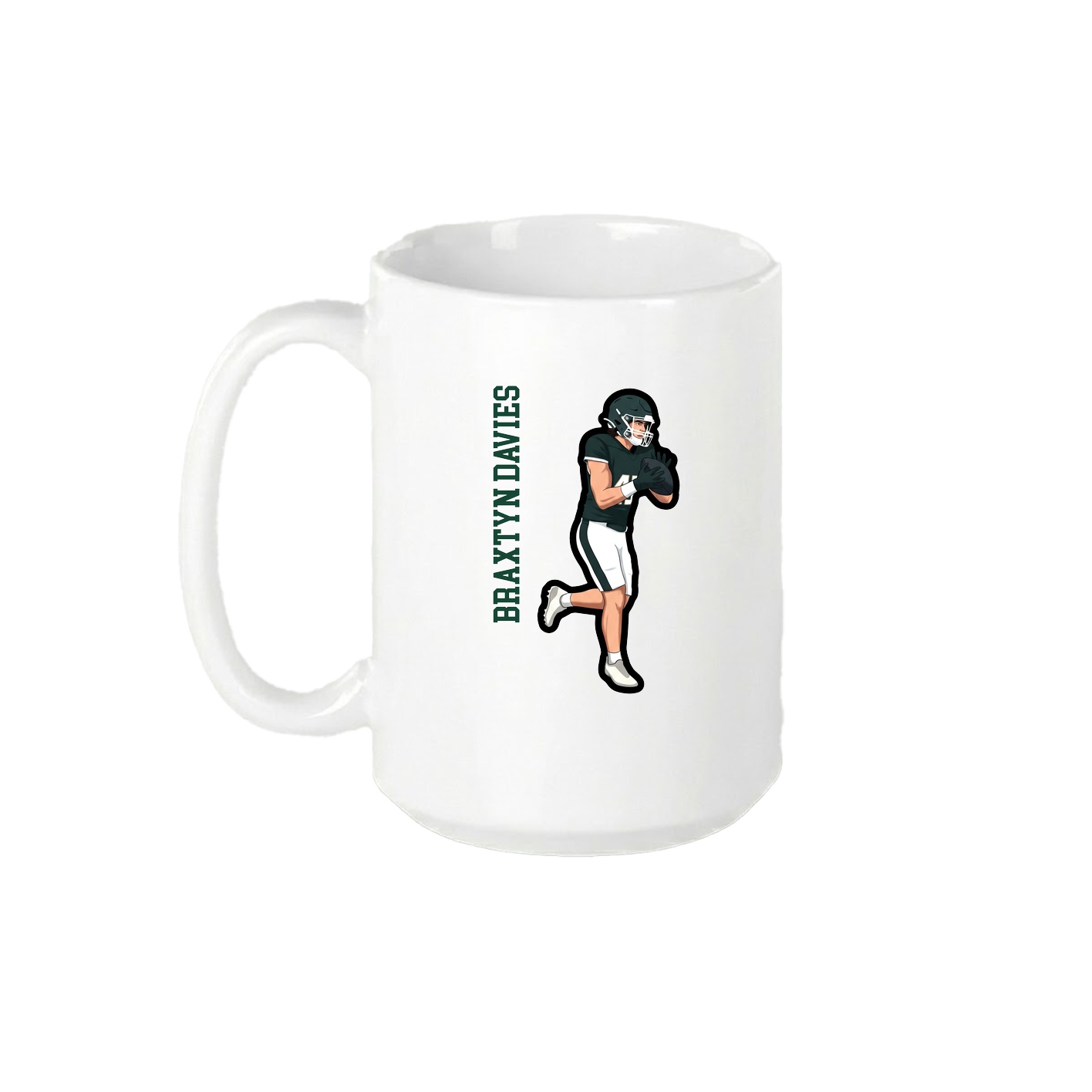 15oz Coffee Mug — Name Vertical in White