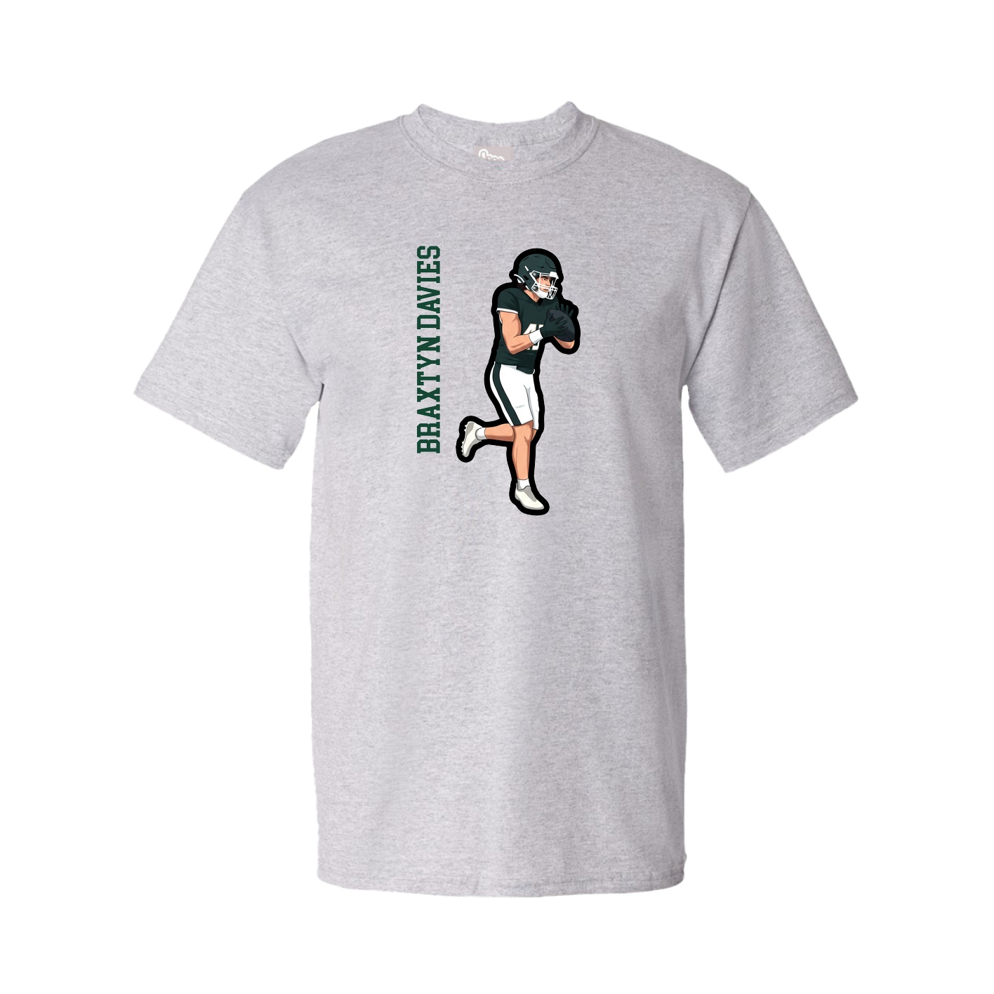 Tee — Name Vertical in Grey