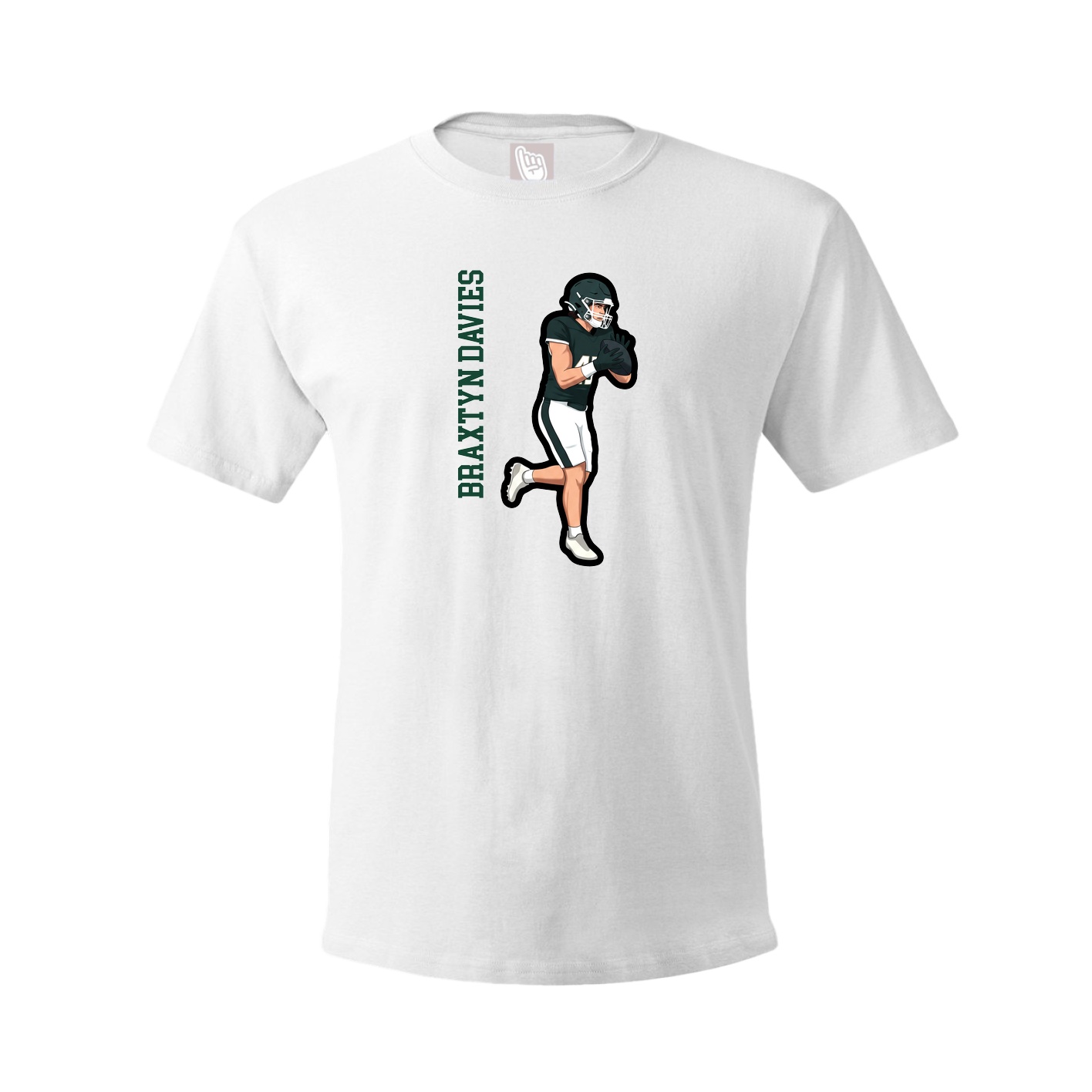 Tee — Name Vertical in White