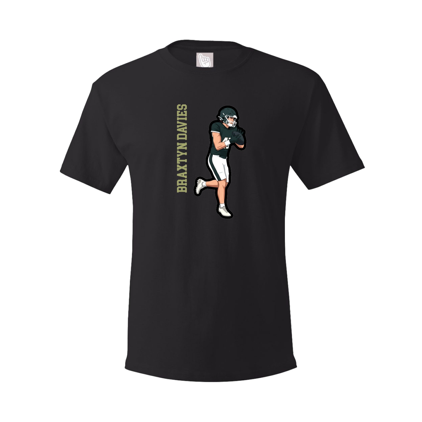 Youth Tee — Name Vertical in Black