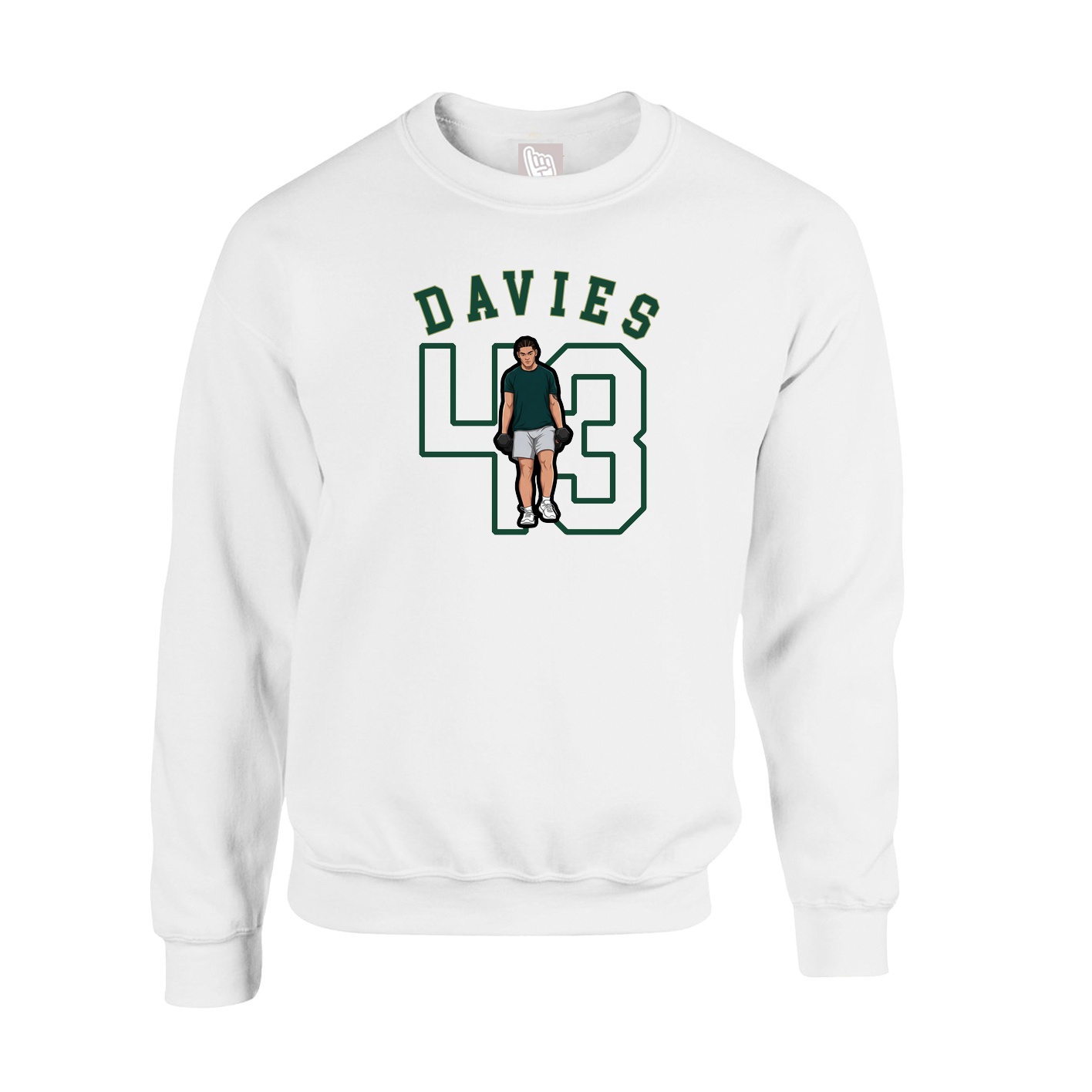 Fleece Crew — Shirsey Arch in White