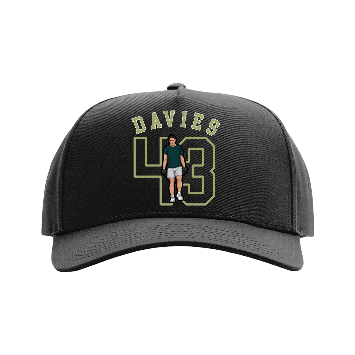 Full Fabric Five-Panel Champ Cap — Shirsey Arch in Black