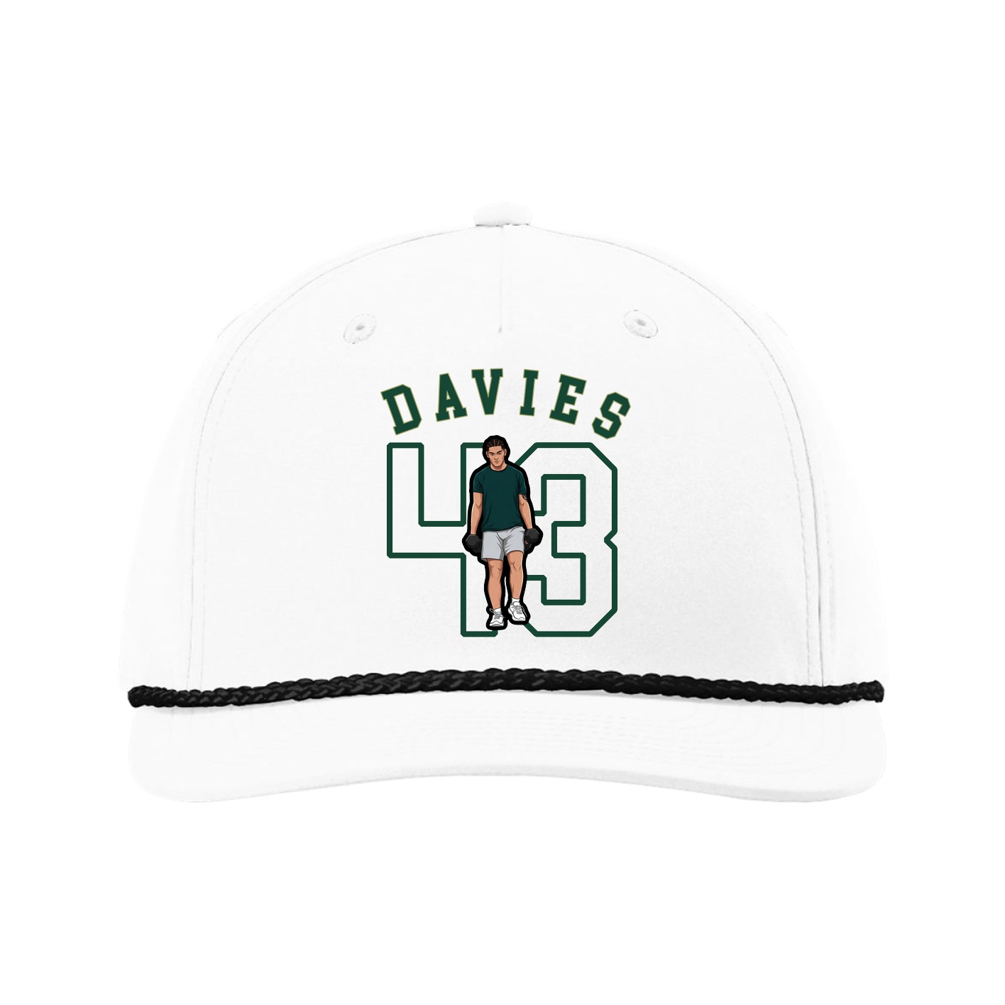 Five-Panel Classic Rope Cap — Shirsey Arch in White
