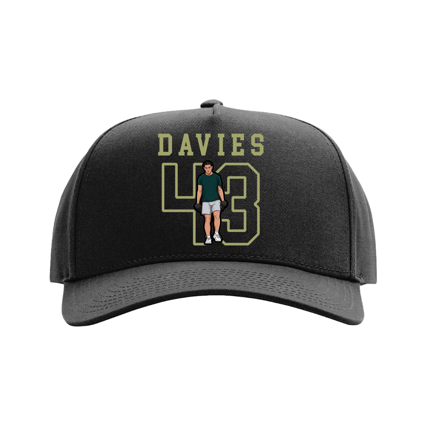 Full Fabric Five-Panel Champ Cap — Shirsey in Black