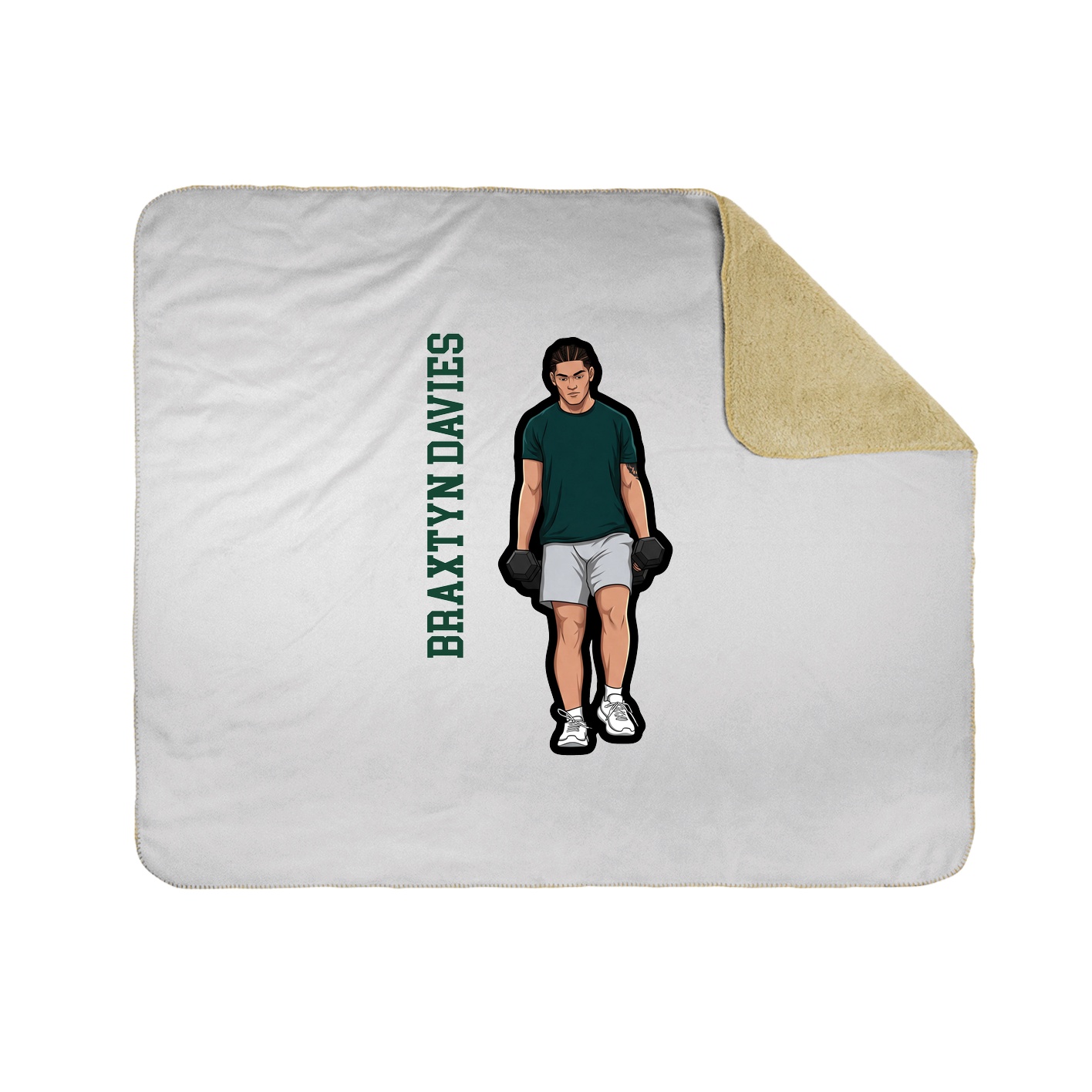 Throw Blanket — Name Vertical in White