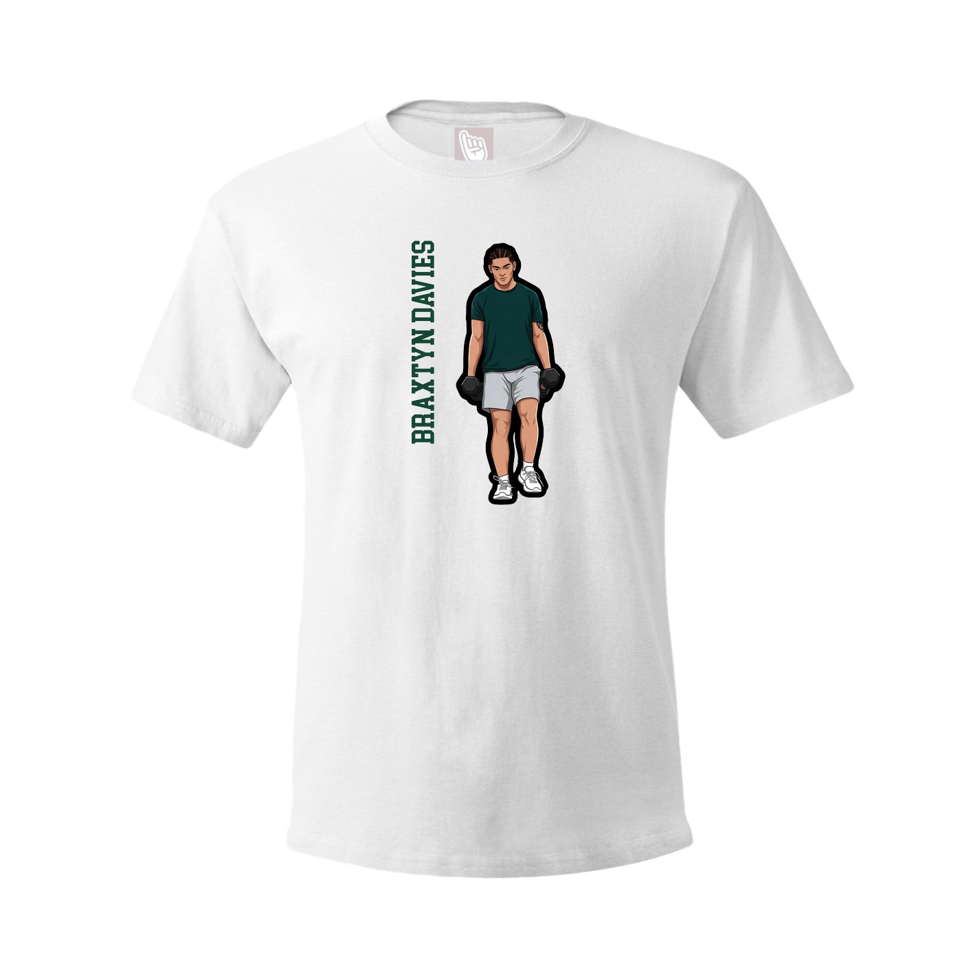 Tee — Name Vertical in White