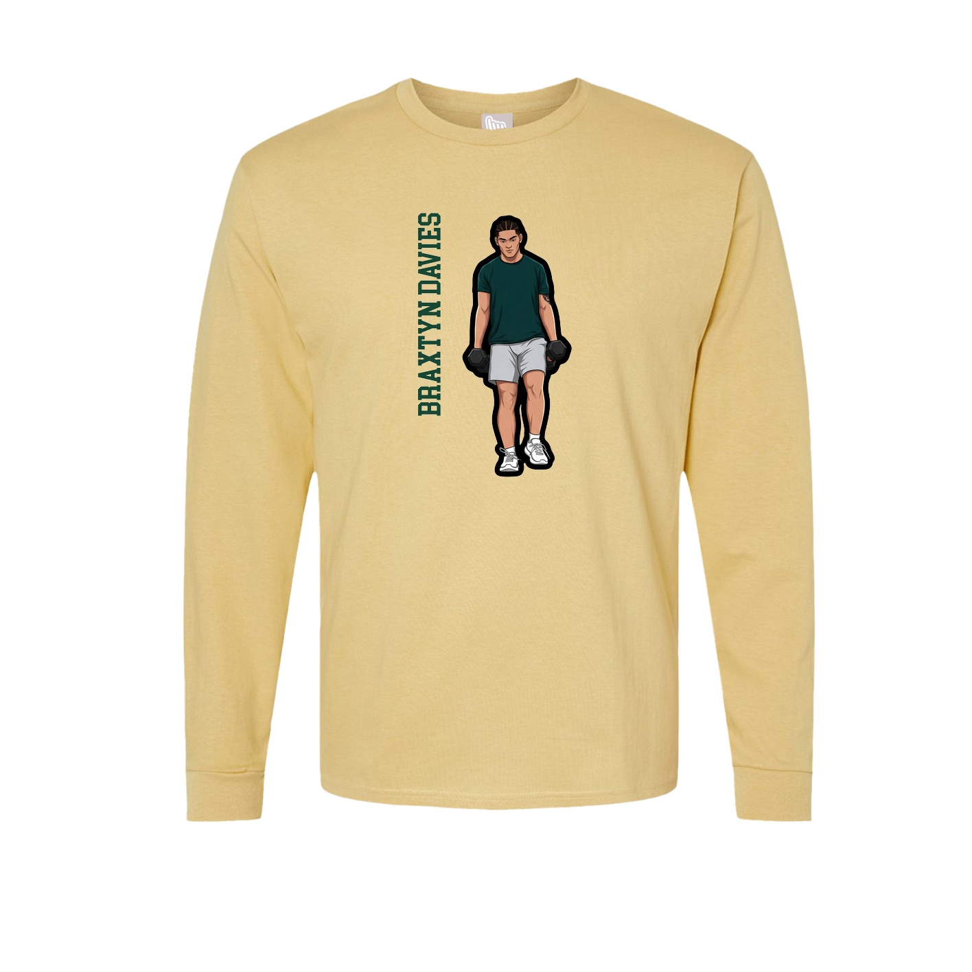 Long Sleeve Tee — Name Vertical in Vegas Gold