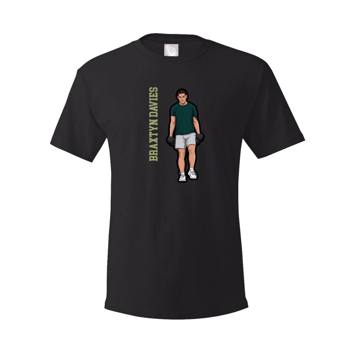 Youth Tee — Name Vertical in Black