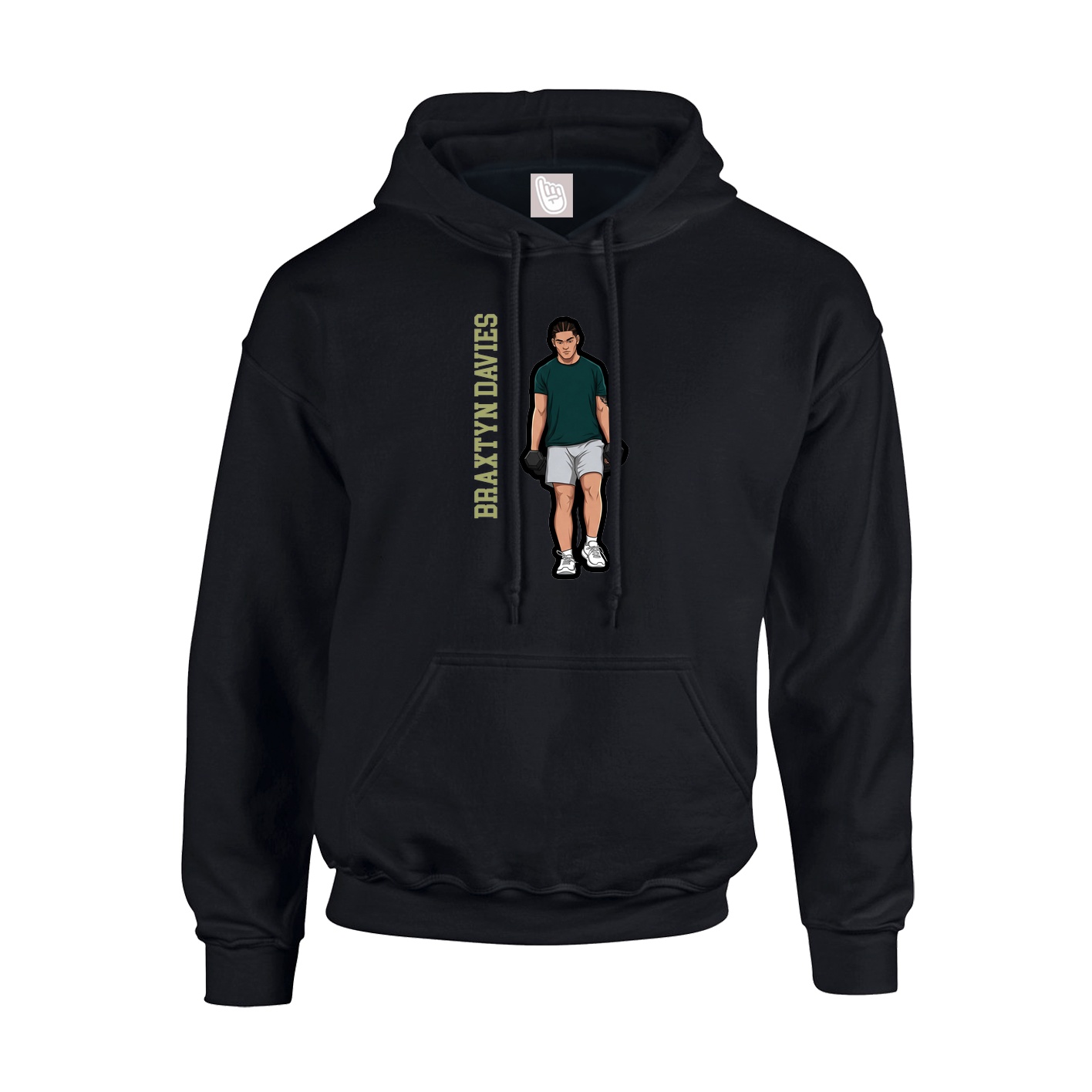 Hoodie — Name Vertical in Black