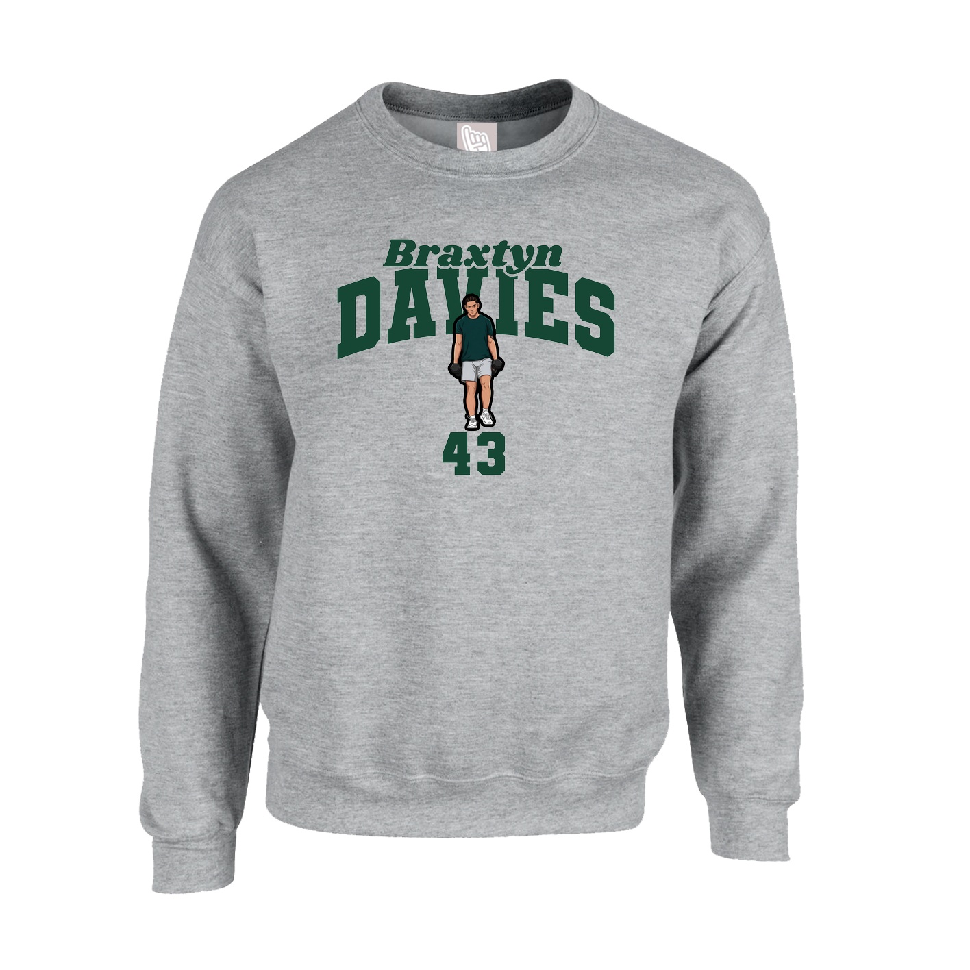 Fleece Crew — Signature Arch in Grey