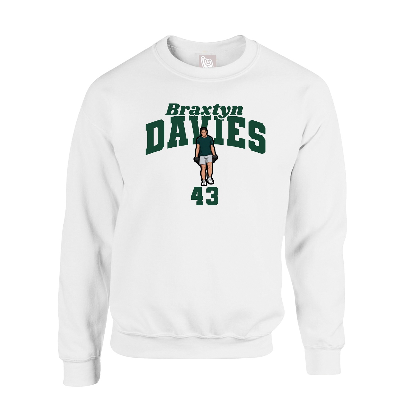 Fleece Crew — Signature Arch in White