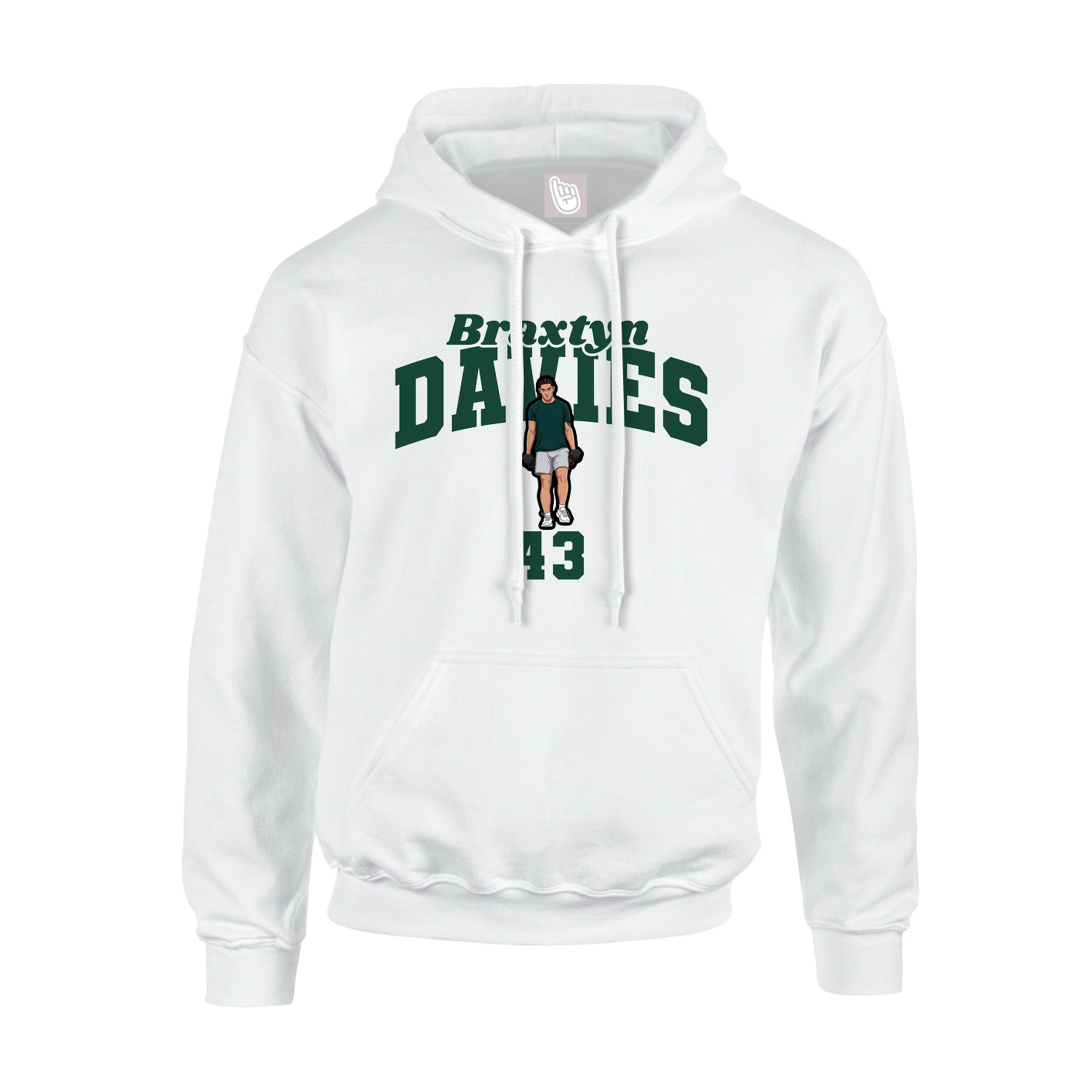 Youth Hoodie — Signature Arch in White