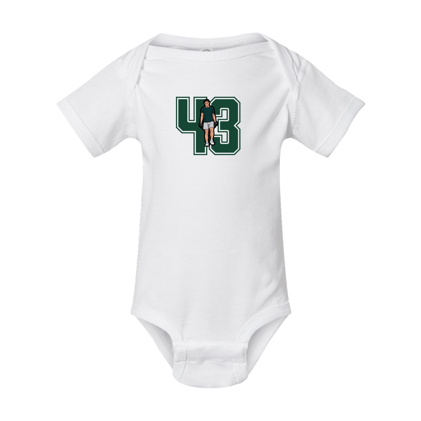 Baby Onesie — Number in White