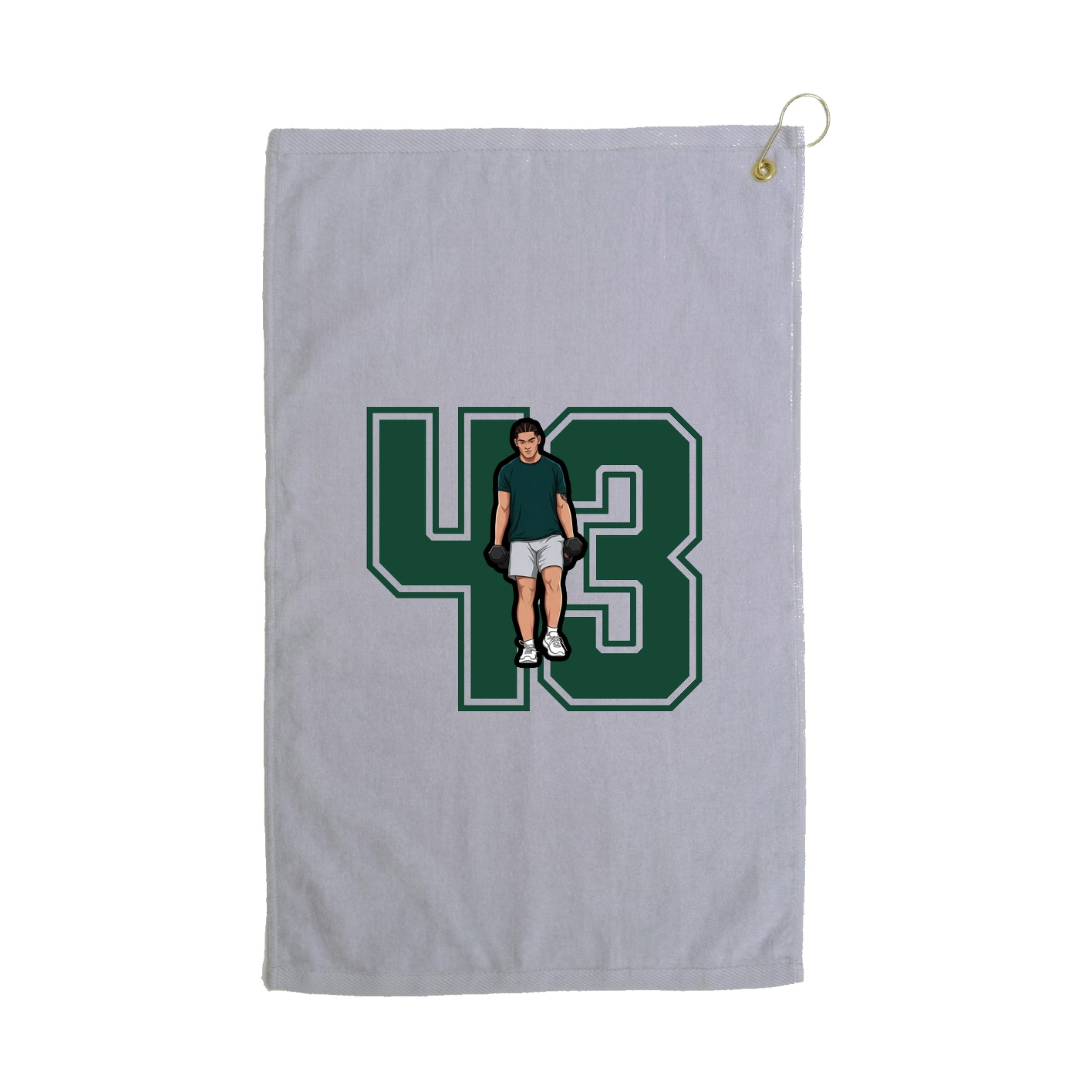 Golf Towel — Number in Grey
