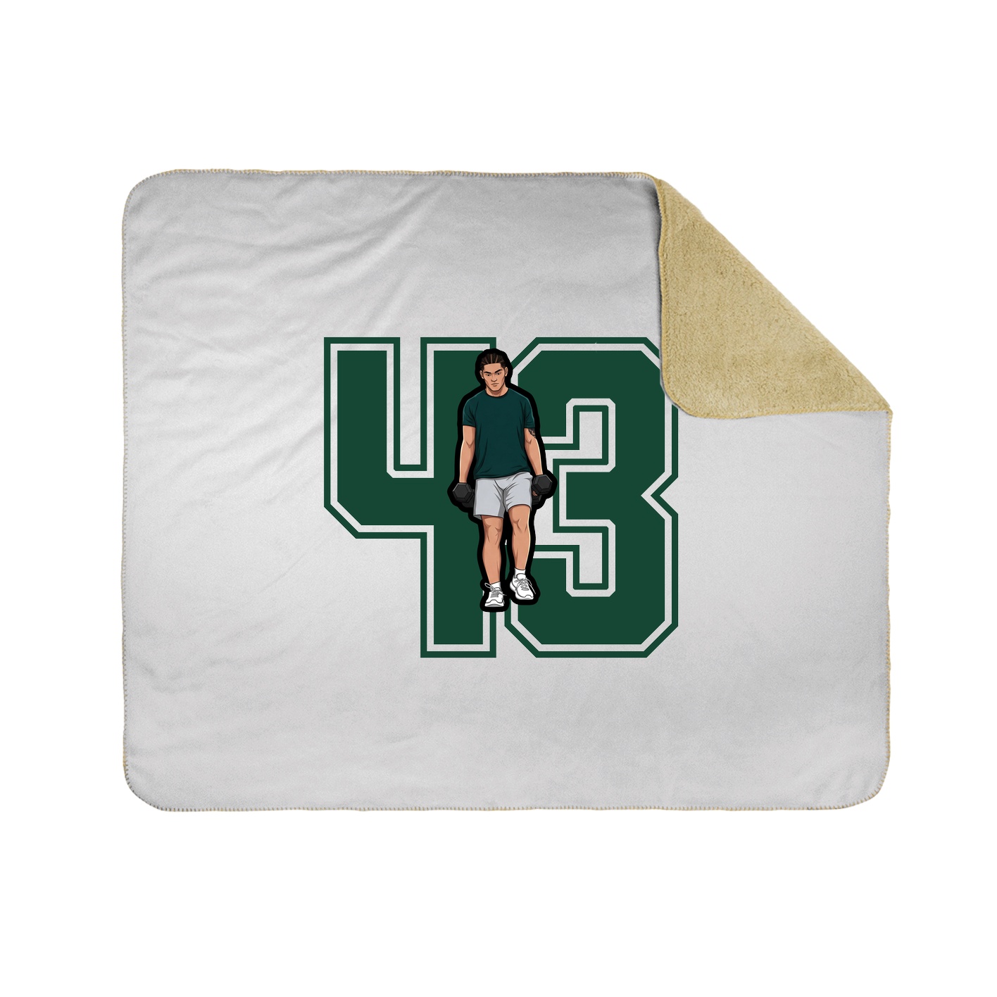 Throw Blanket — Number in White