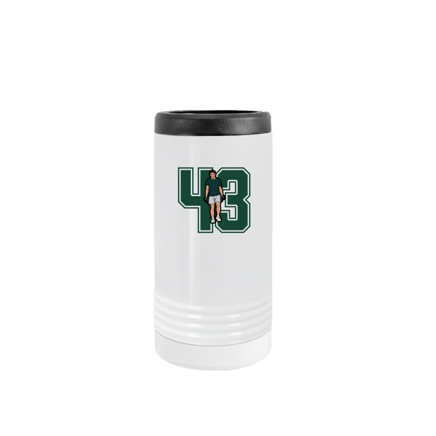 Slim Beverage Holder — Number in White