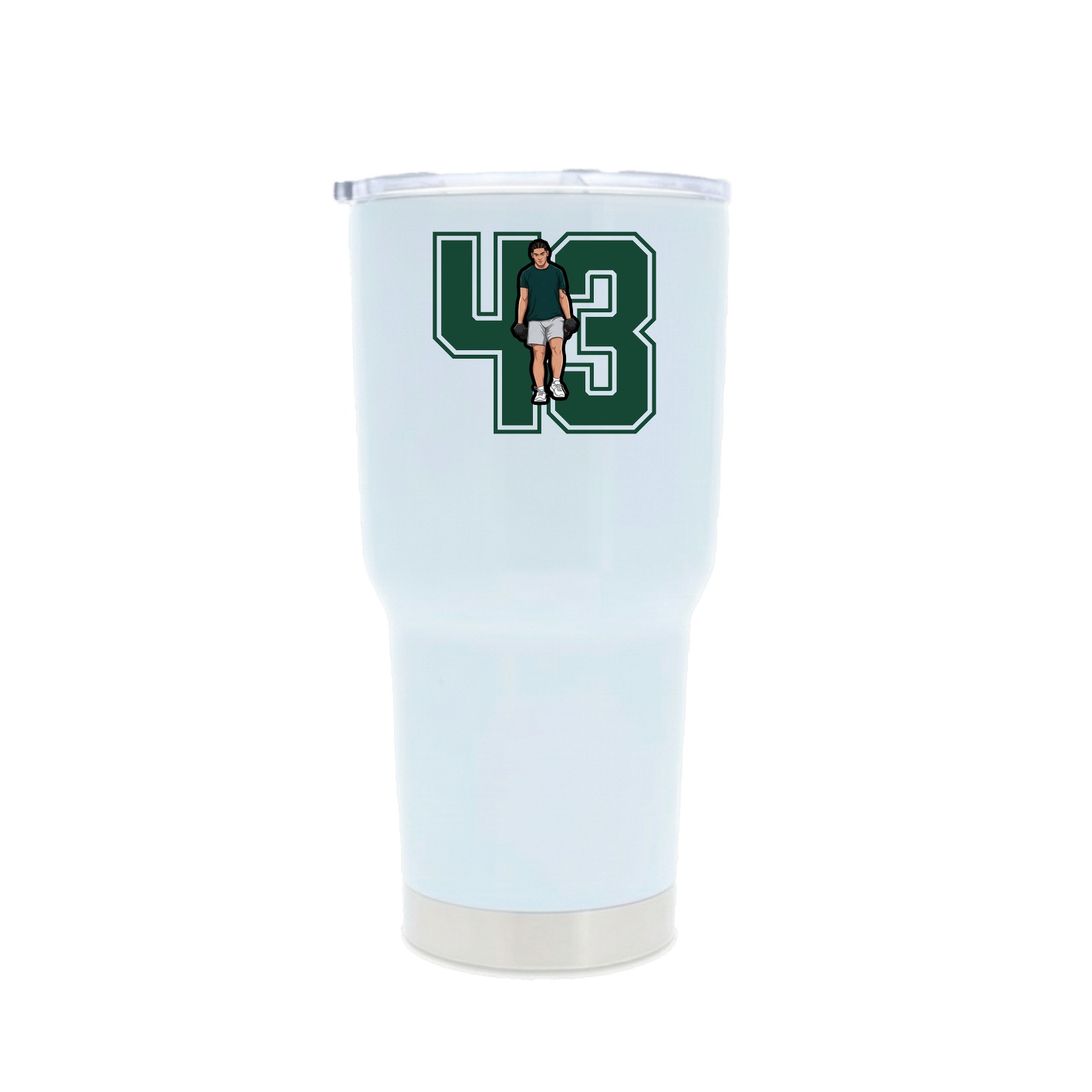 30oz Stainless Steel Tumbler — Number in White