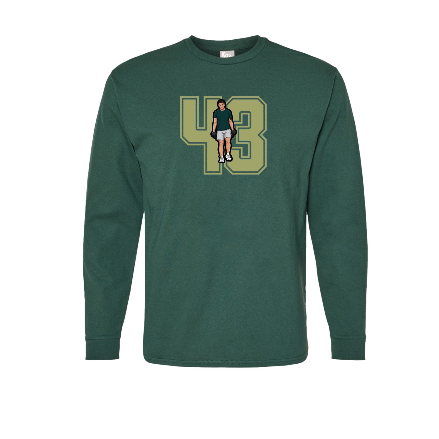 Long Sleeve Tee — Number in Green