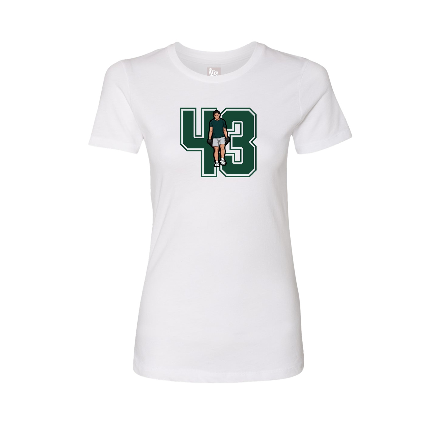 Womens Tee — Number in White