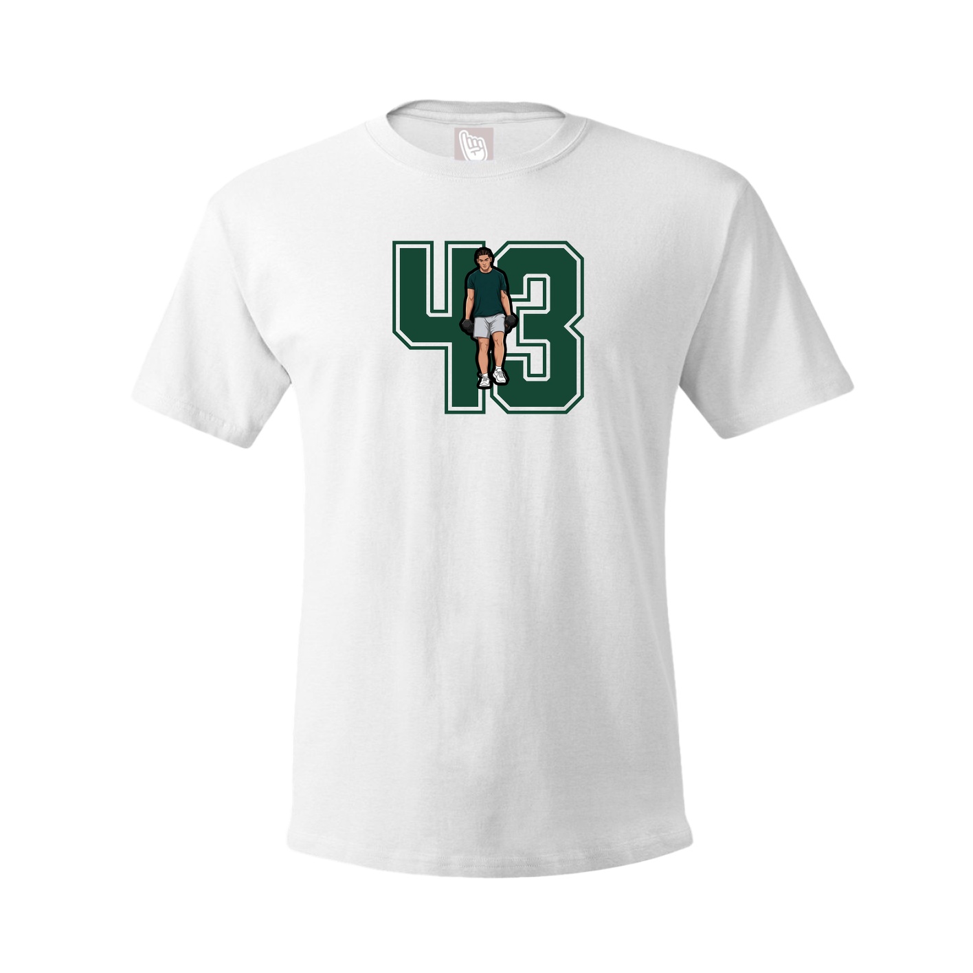 Youth Tee — Number in White