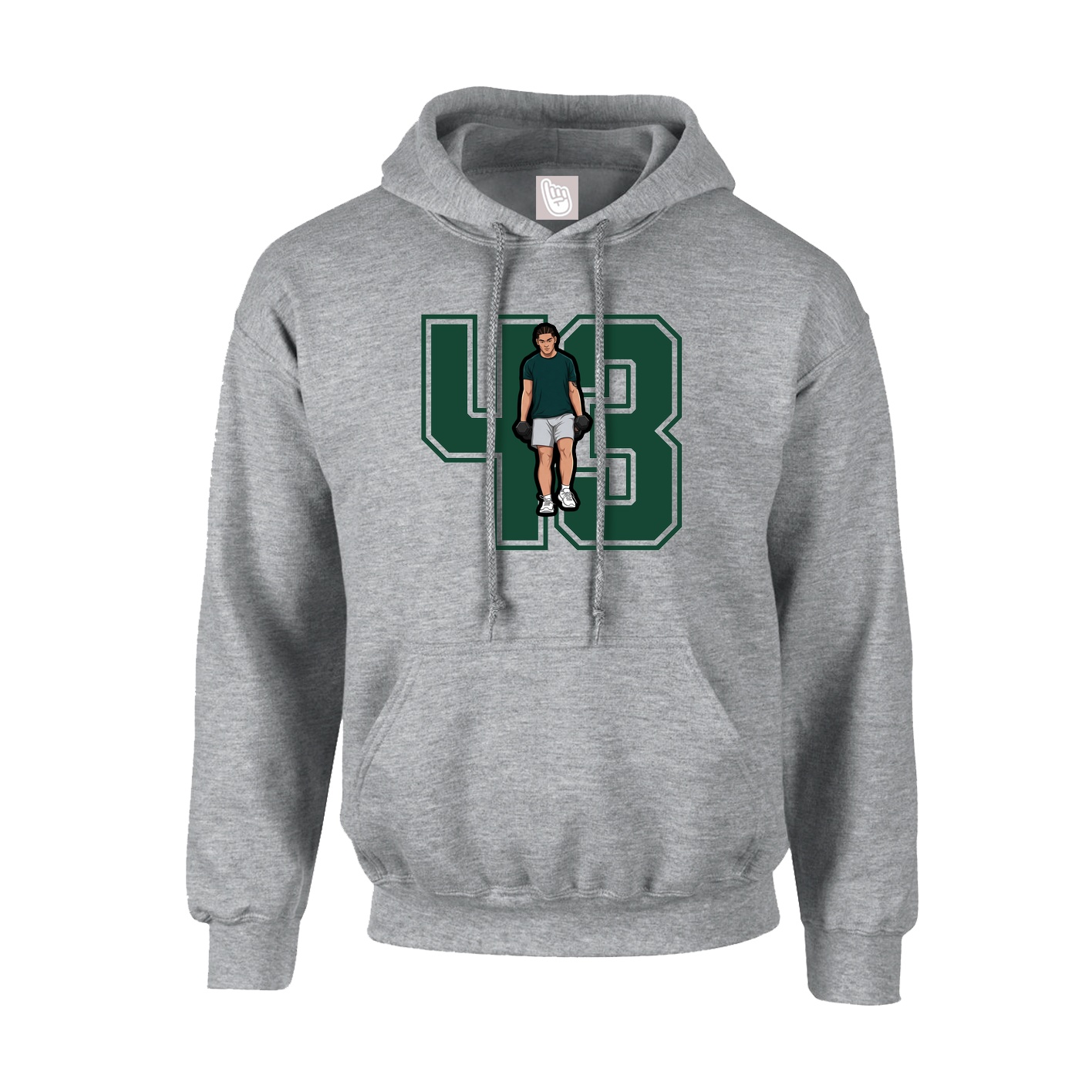 Youth Hoodie — Number in Grey