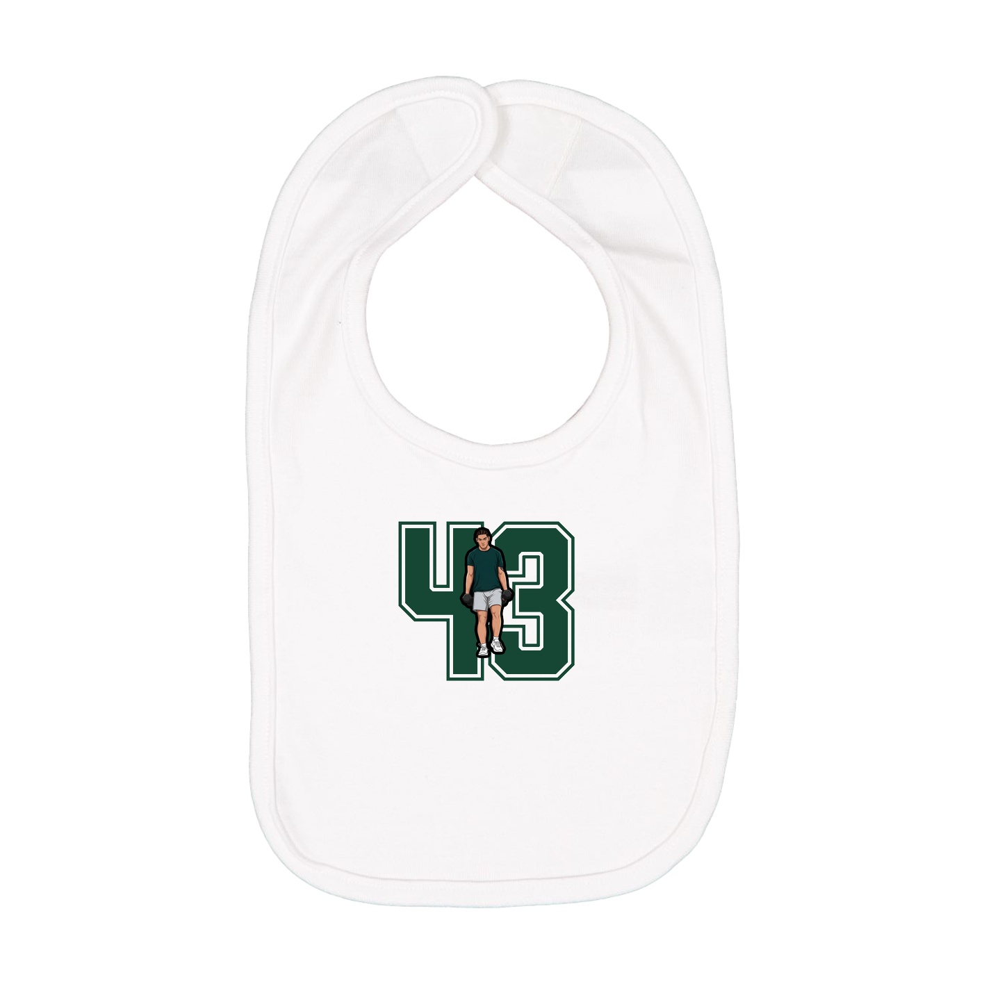 Infant Bib — Number in White