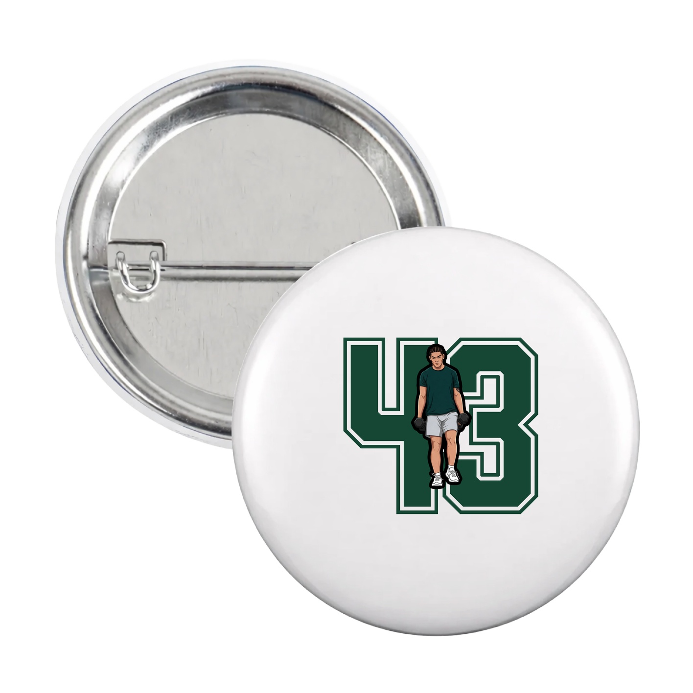 Game Day Button — Number in White