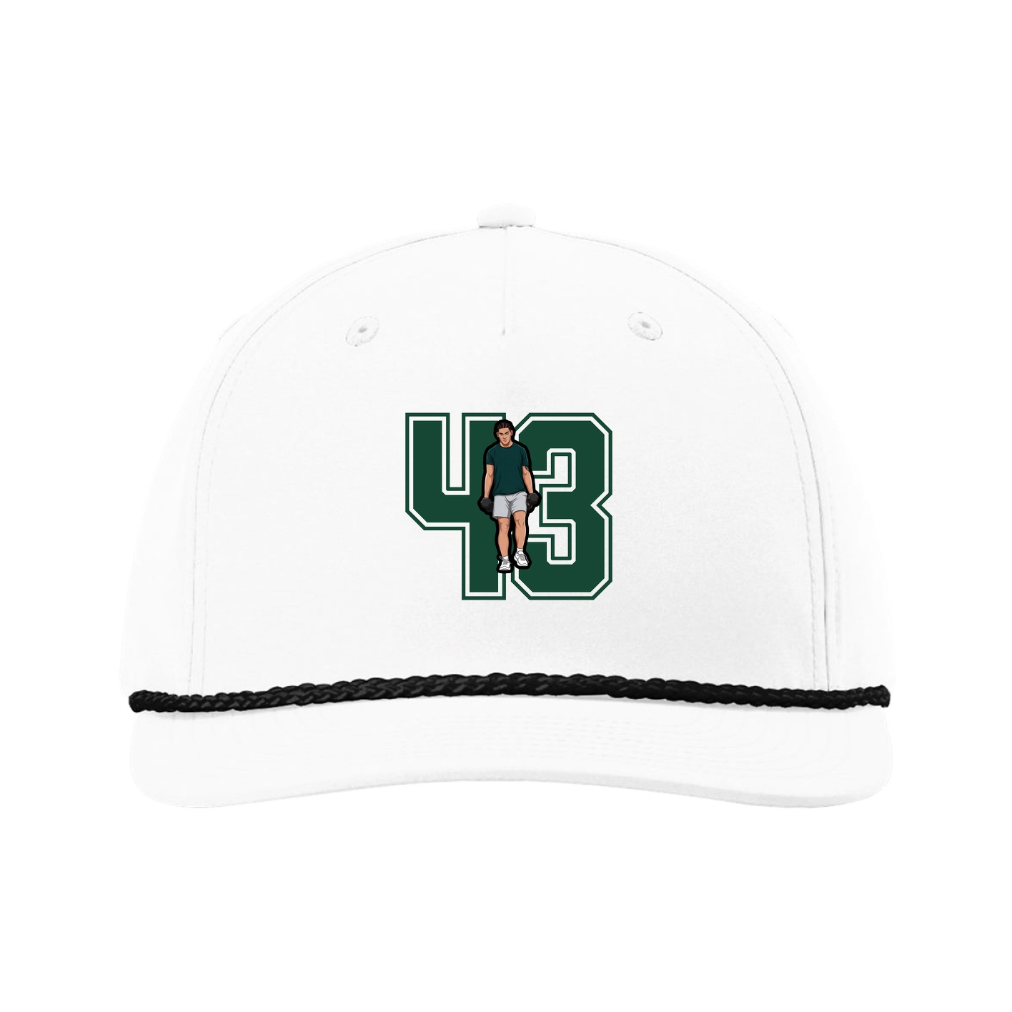 Five-Panel Classic Rope Cap — Number in White