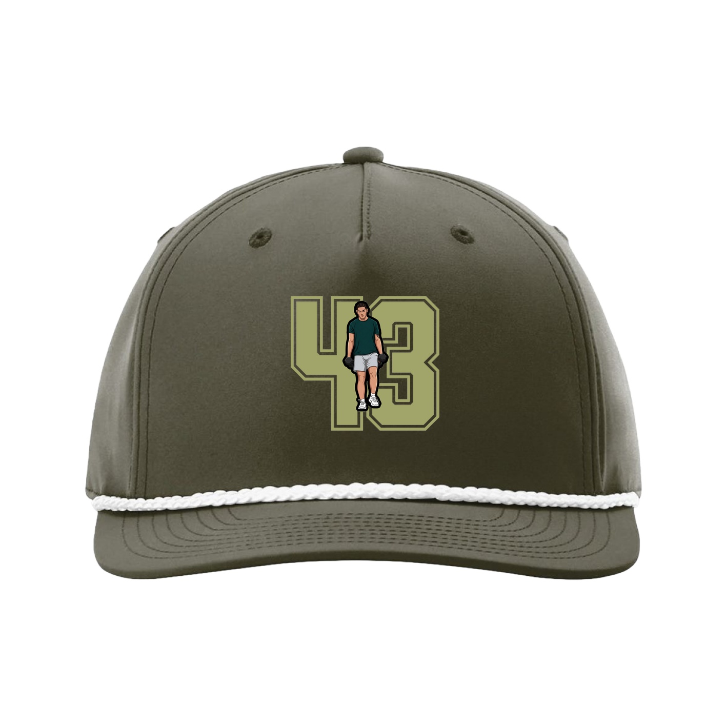 Five-Panel Classic Rope Cap — Number in Green