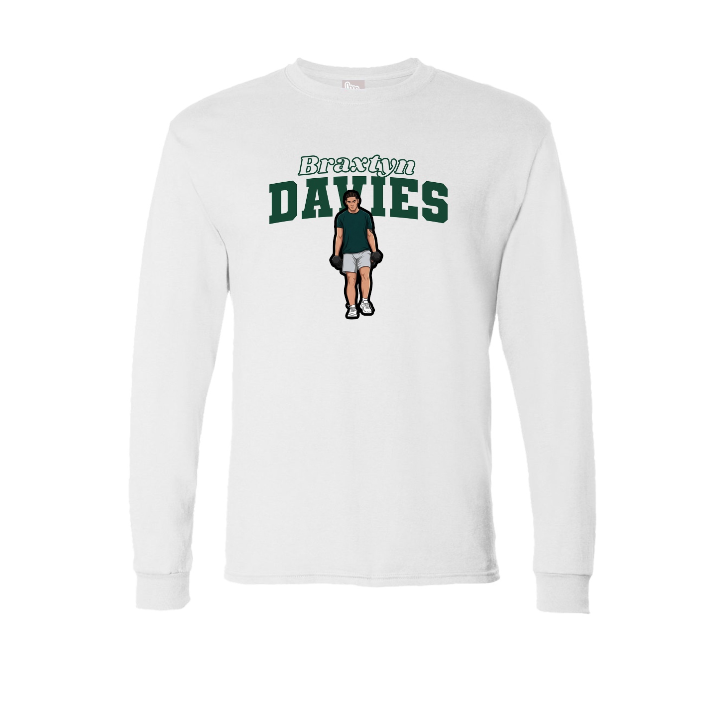 Long Sleeve Tee — Name Arch in White