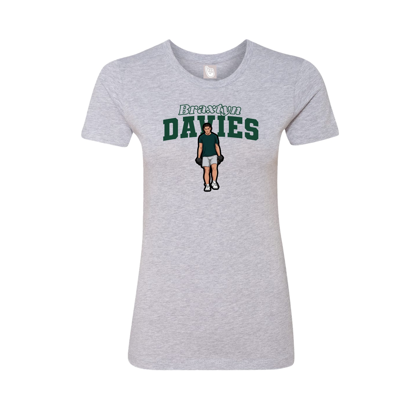 Womens Tee — Name Arch in Grey
