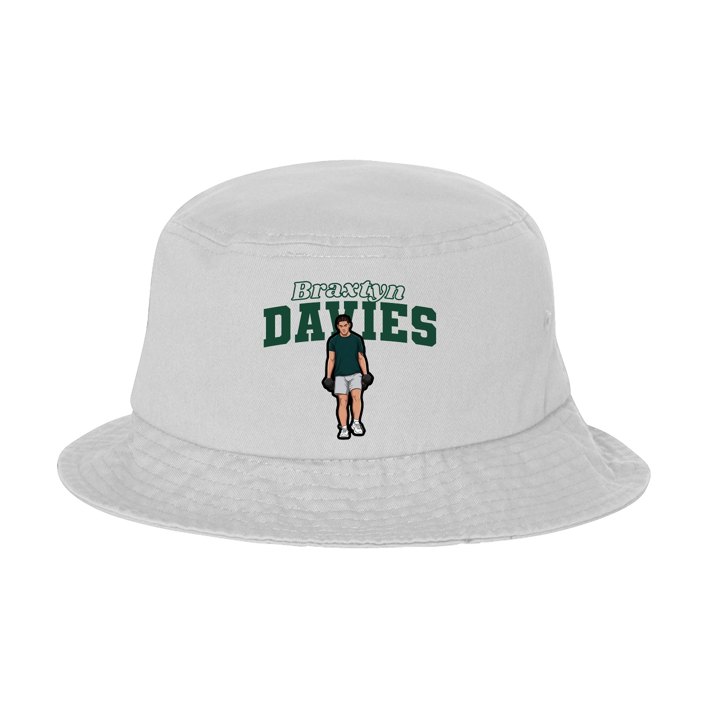 Bucket Cap — Name Arch in White