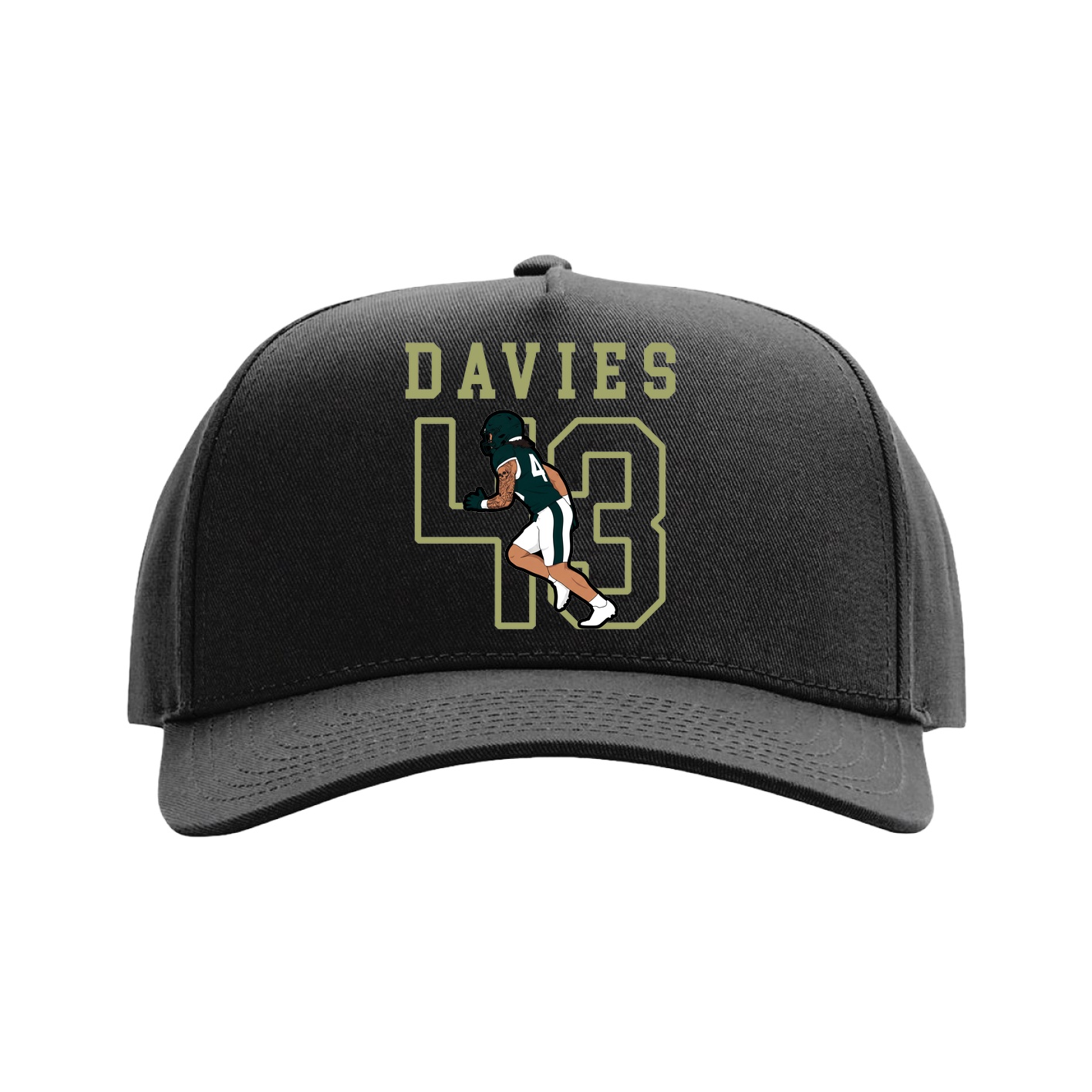 Full Fabric Five-Panel Champ Cap — Shirsey in Black